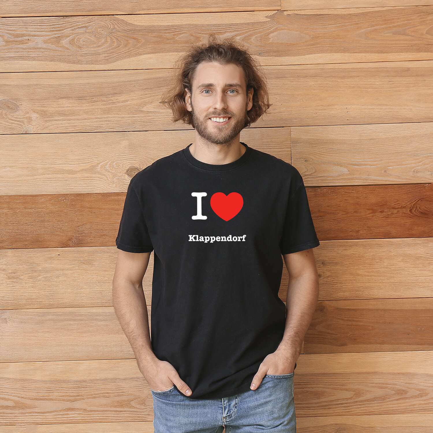 T-Shirt »I love« für den Ort »Klappendorf«