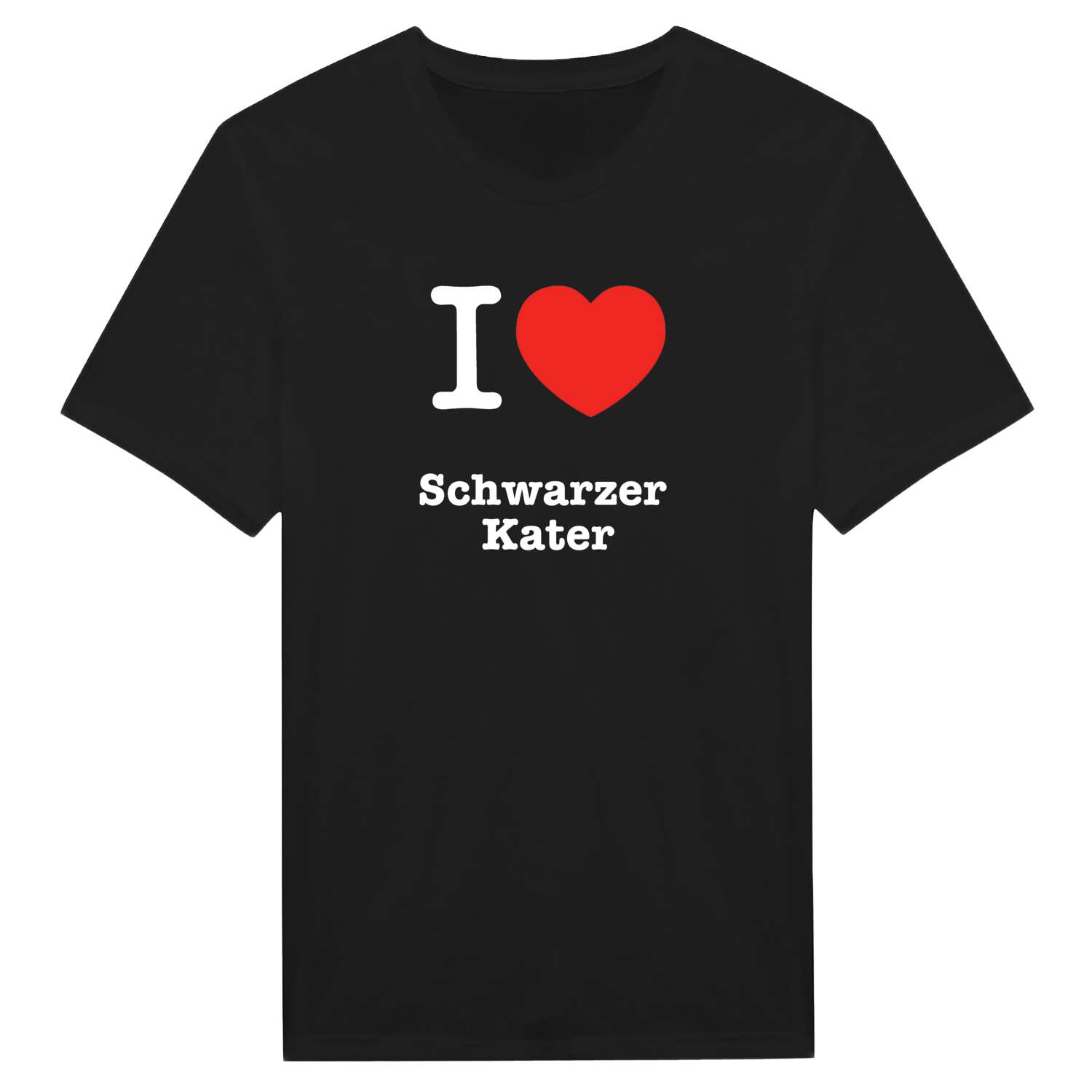 Schwarzer Kater T-Shirt »I love«