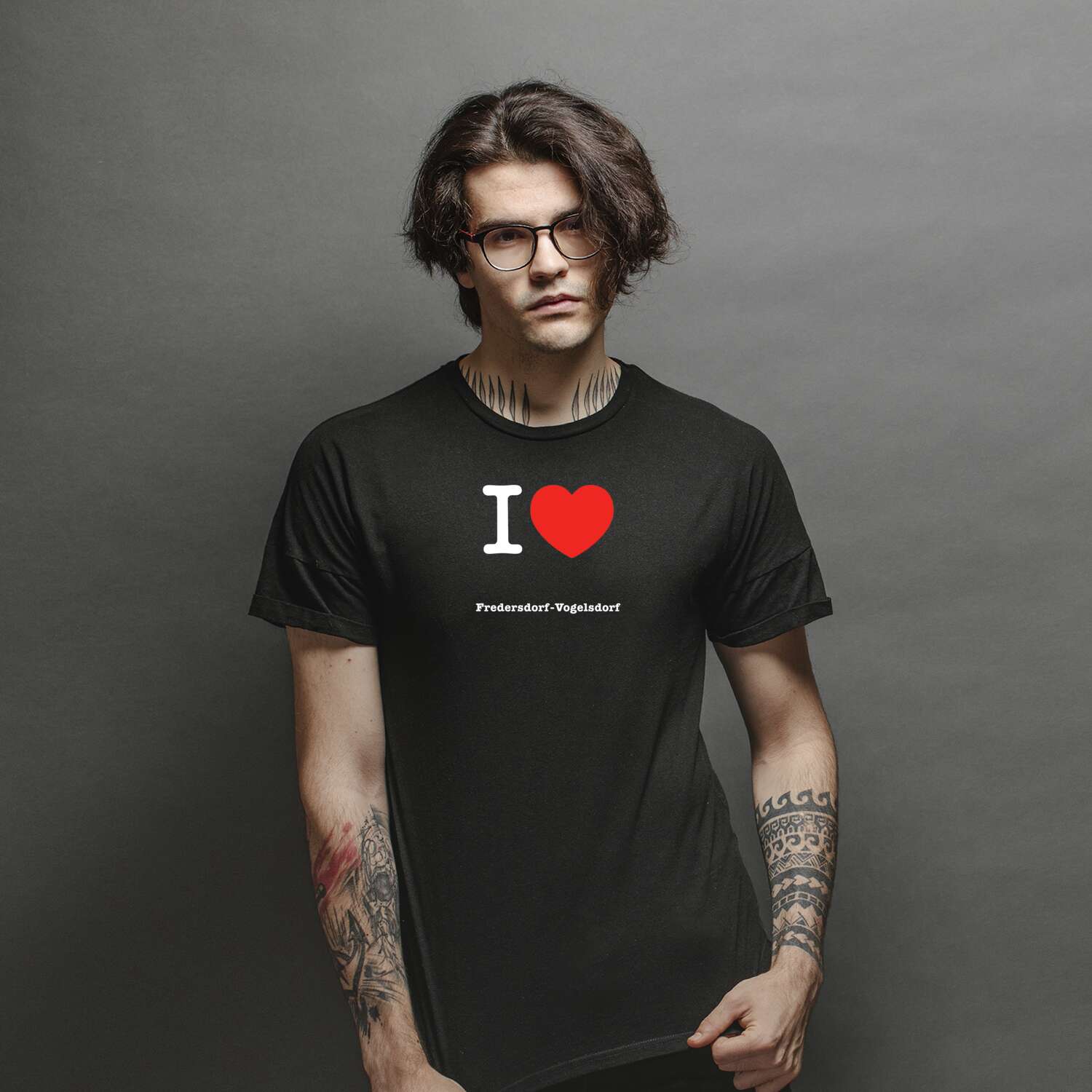 T-Shirt »I love« für den Ort »Fredersdorf-Vogelsdorf«