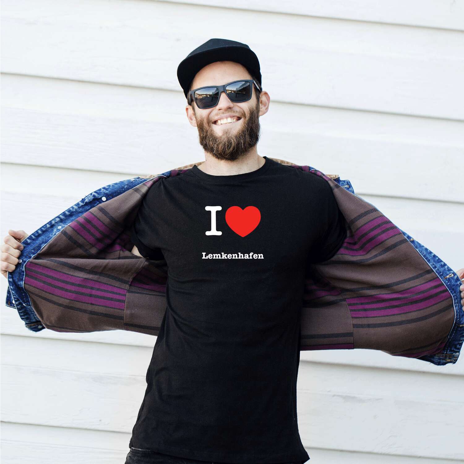 T-Shirt »I love« für den Ort »Lemkenhafen«