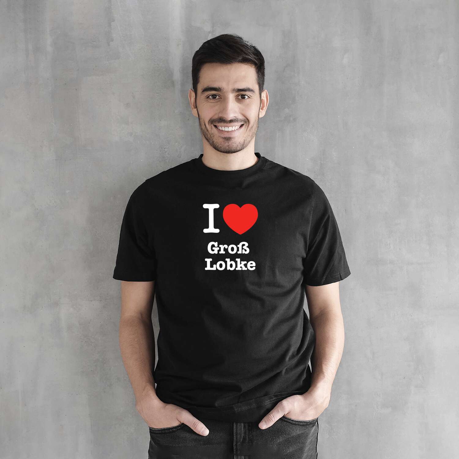 T-Shirt »I love« für den Ort »Groß Lobke«
