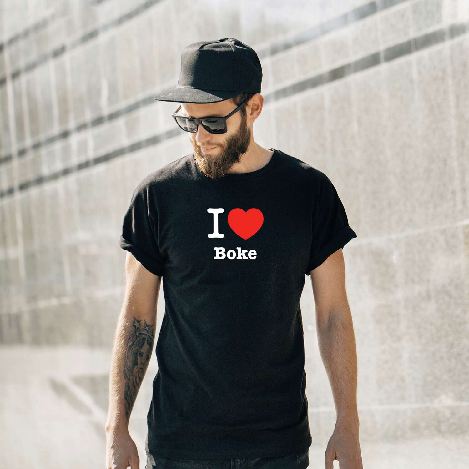 T-Shirt »I love« für den Ort »Boke«