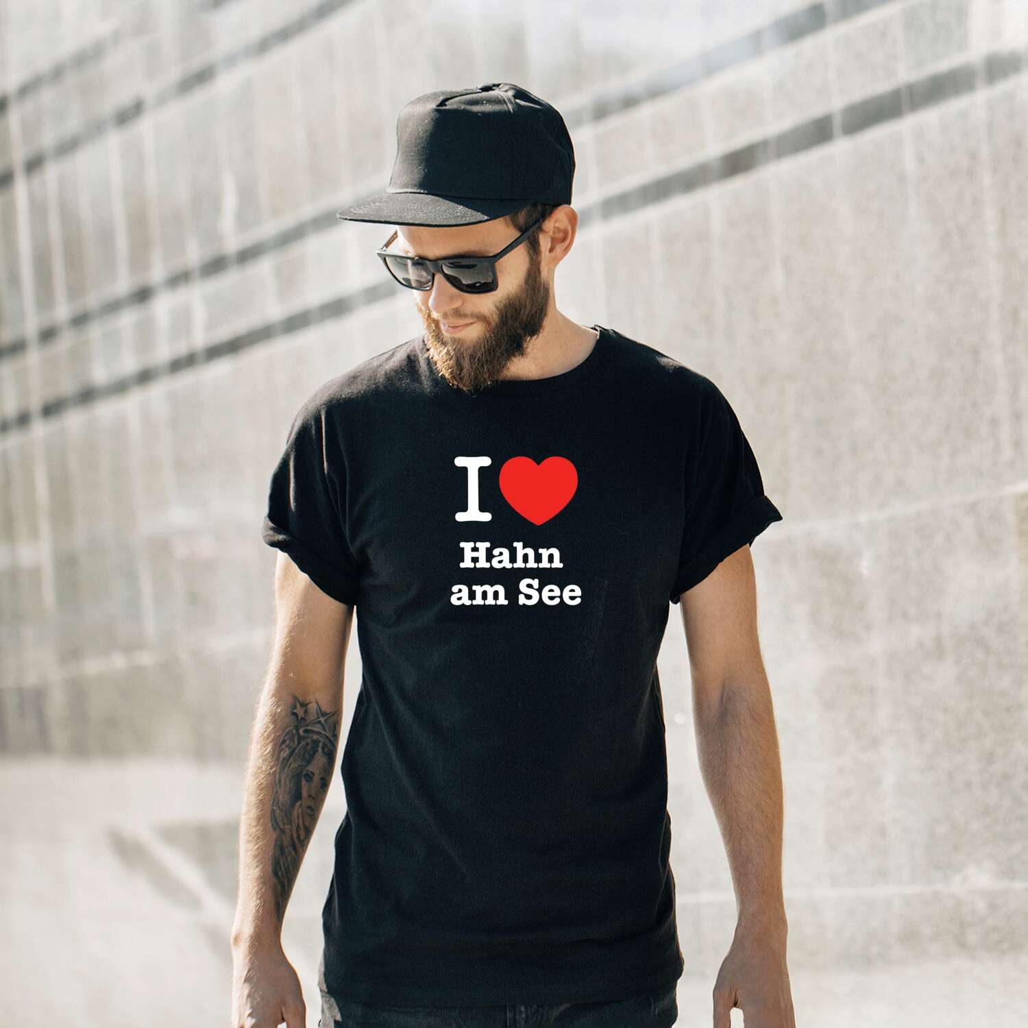 T-Shirt »I love« für den Ort »Hahn am See«