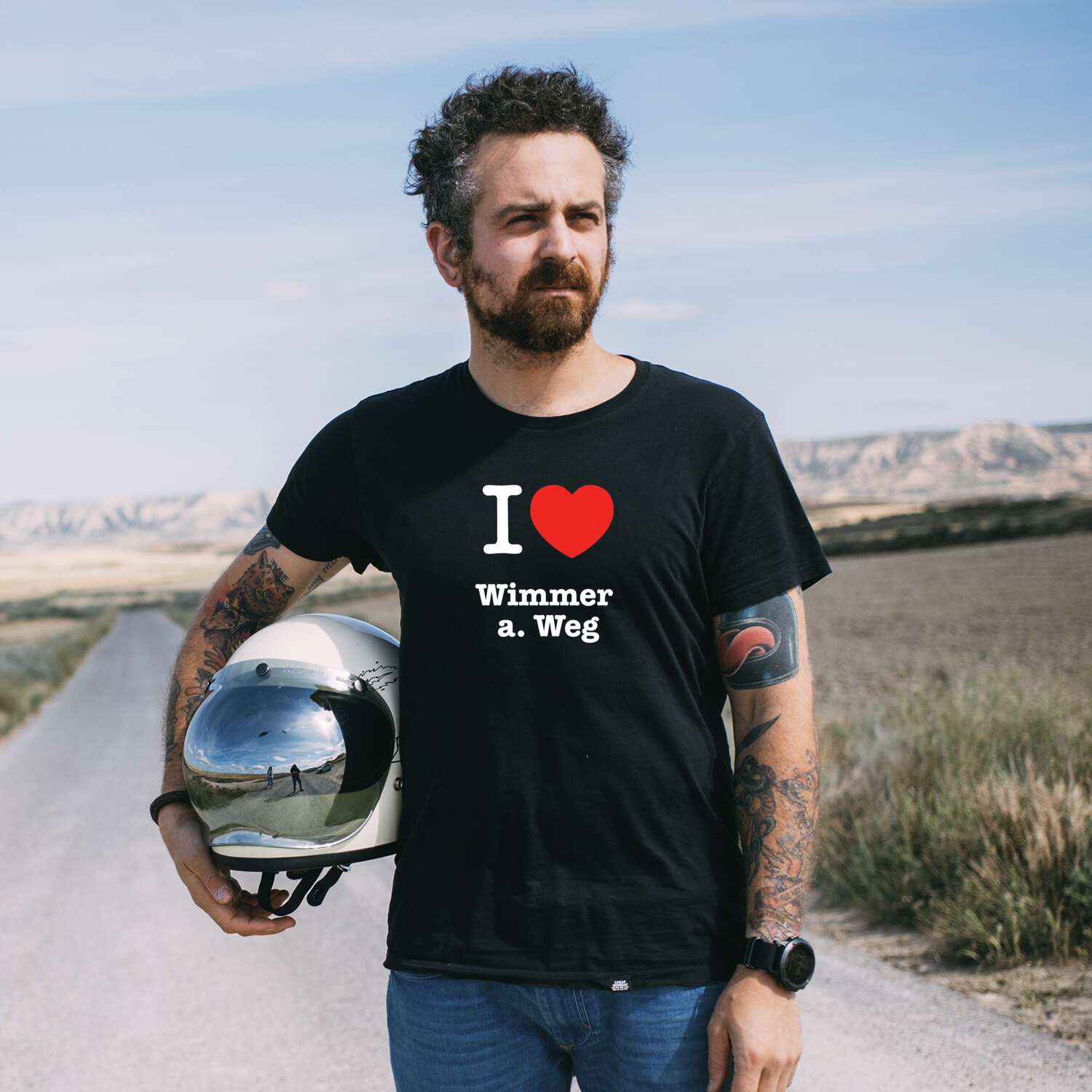 T-Shirt »I love« für den Ort »Wimmer a. Weg«