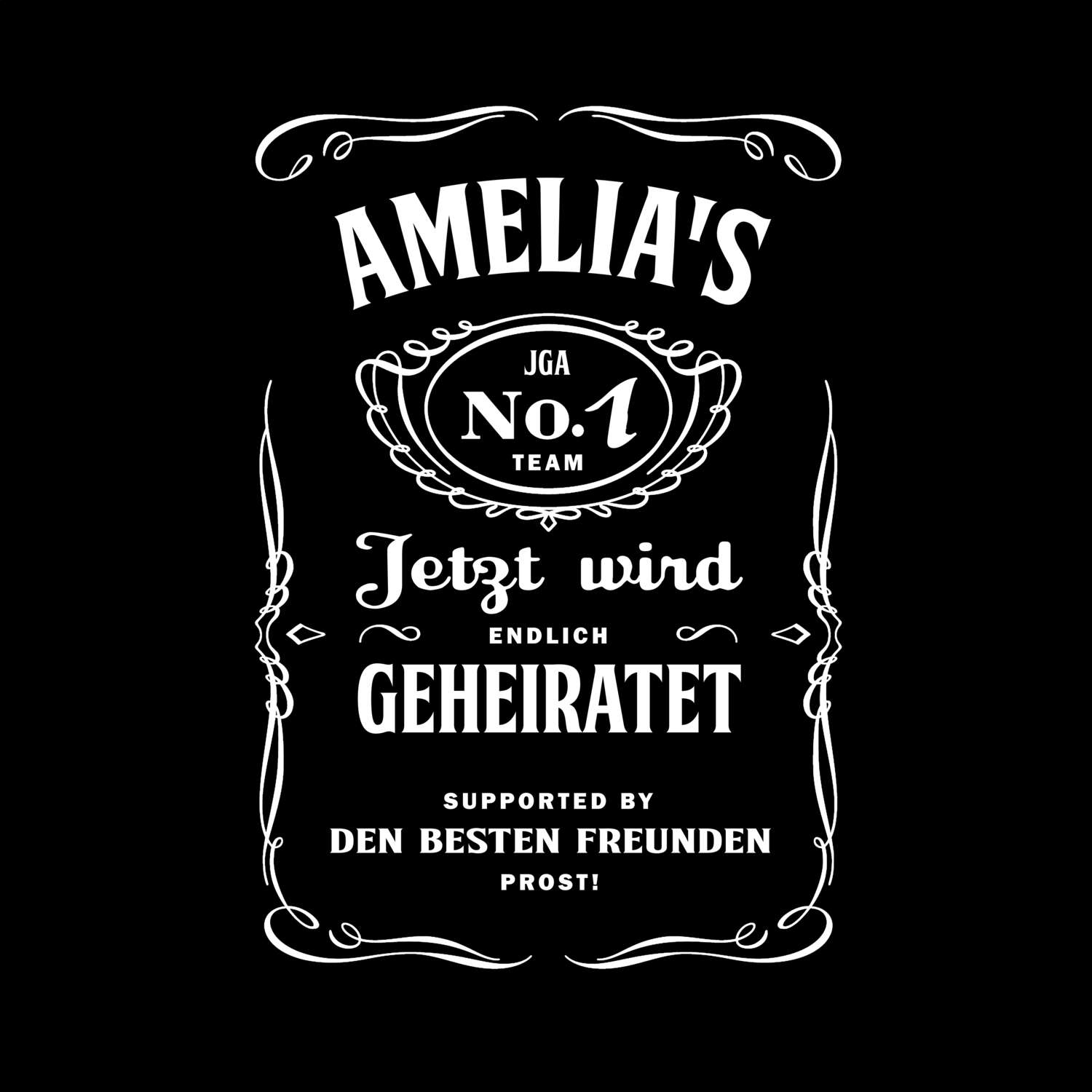 JGA T-Shirt »Jackie« für den Namen »Amelia«