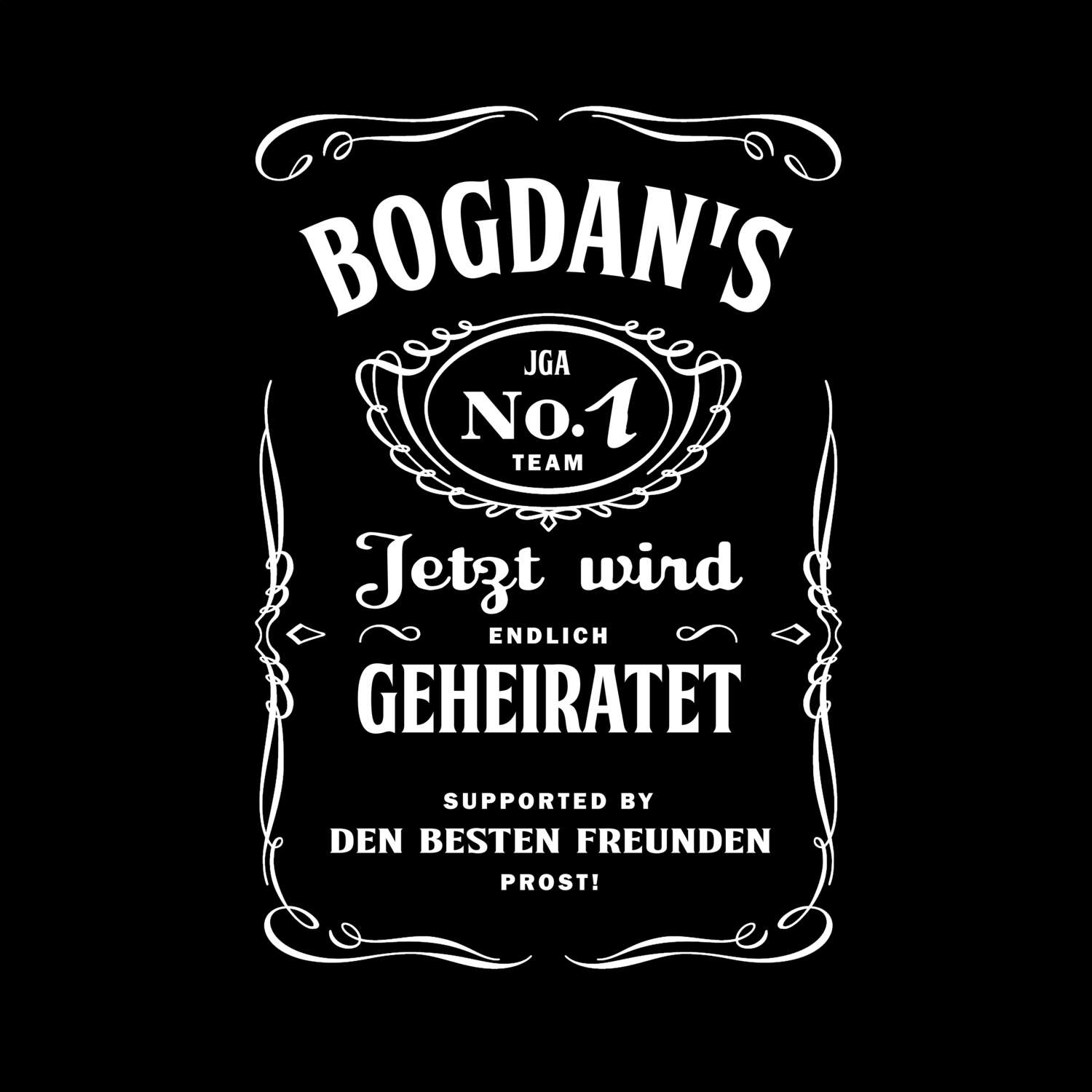 JGA T-Shirt »Jackie« für den Namen »Bogdan«