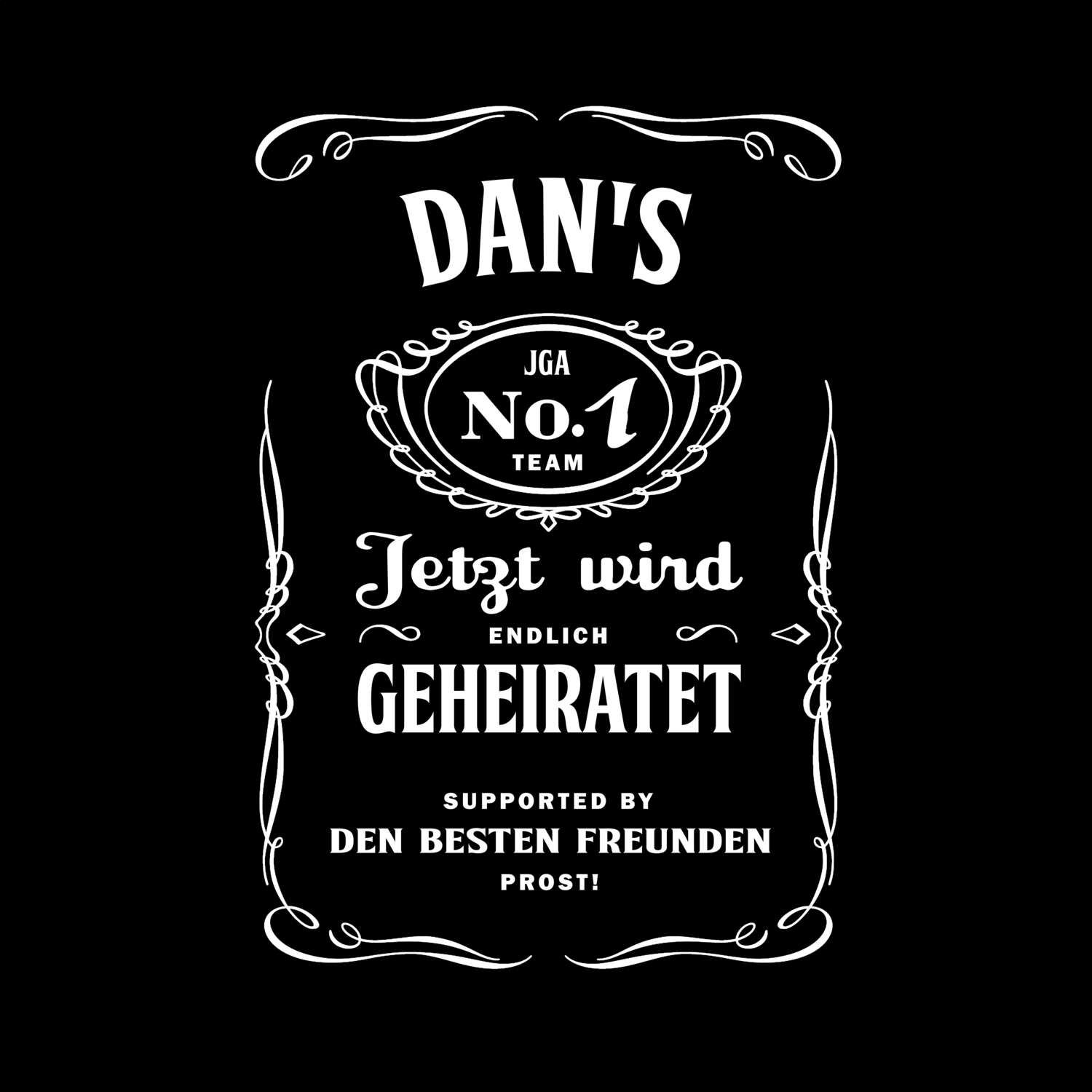 JGA T-Shirt »Jackie« für den Namen »Dan«