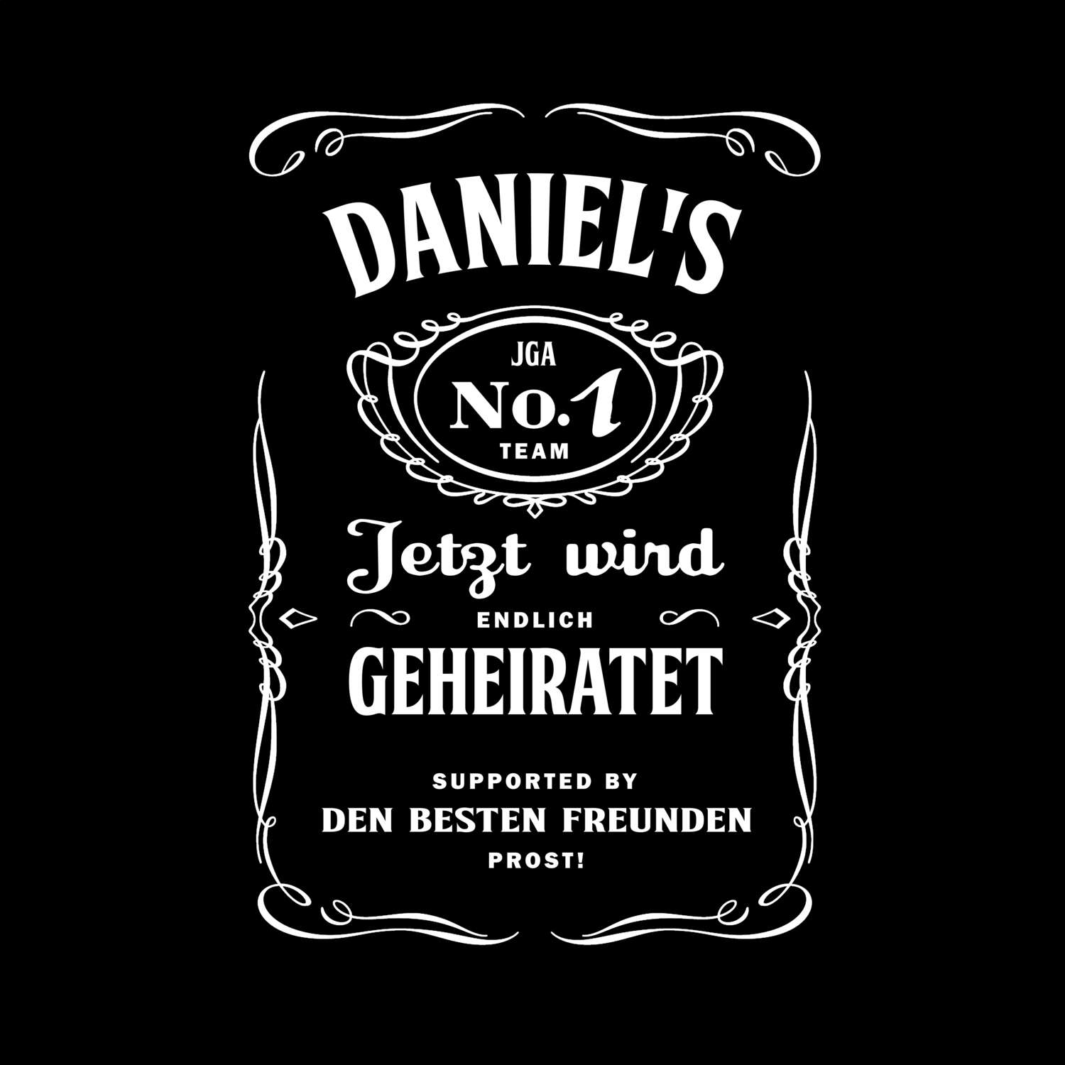 JGA T-Shirt »Jackie« für den Namen »Daniel«