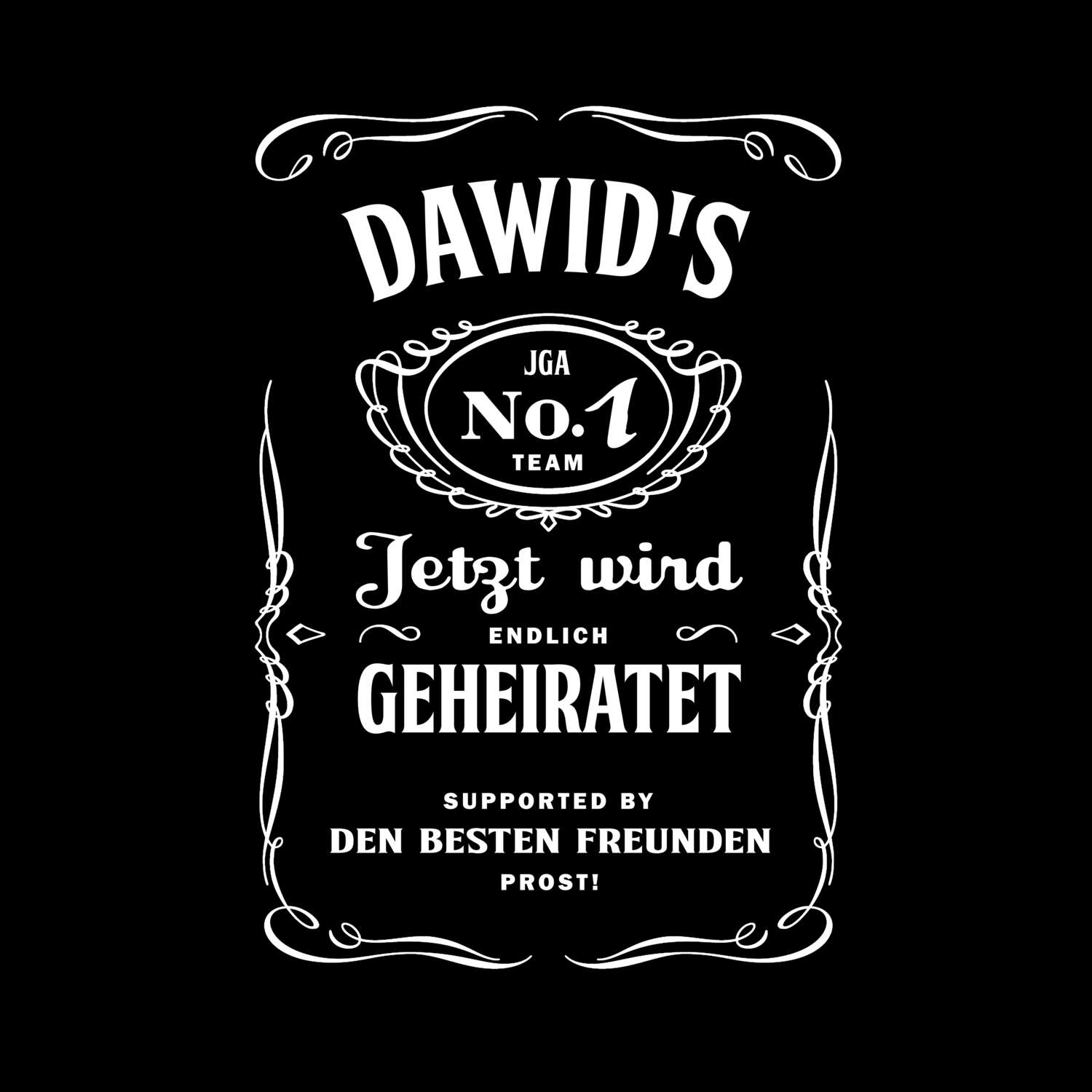 JGA T-Shirt »Jackie« für den Namen »Dawid«