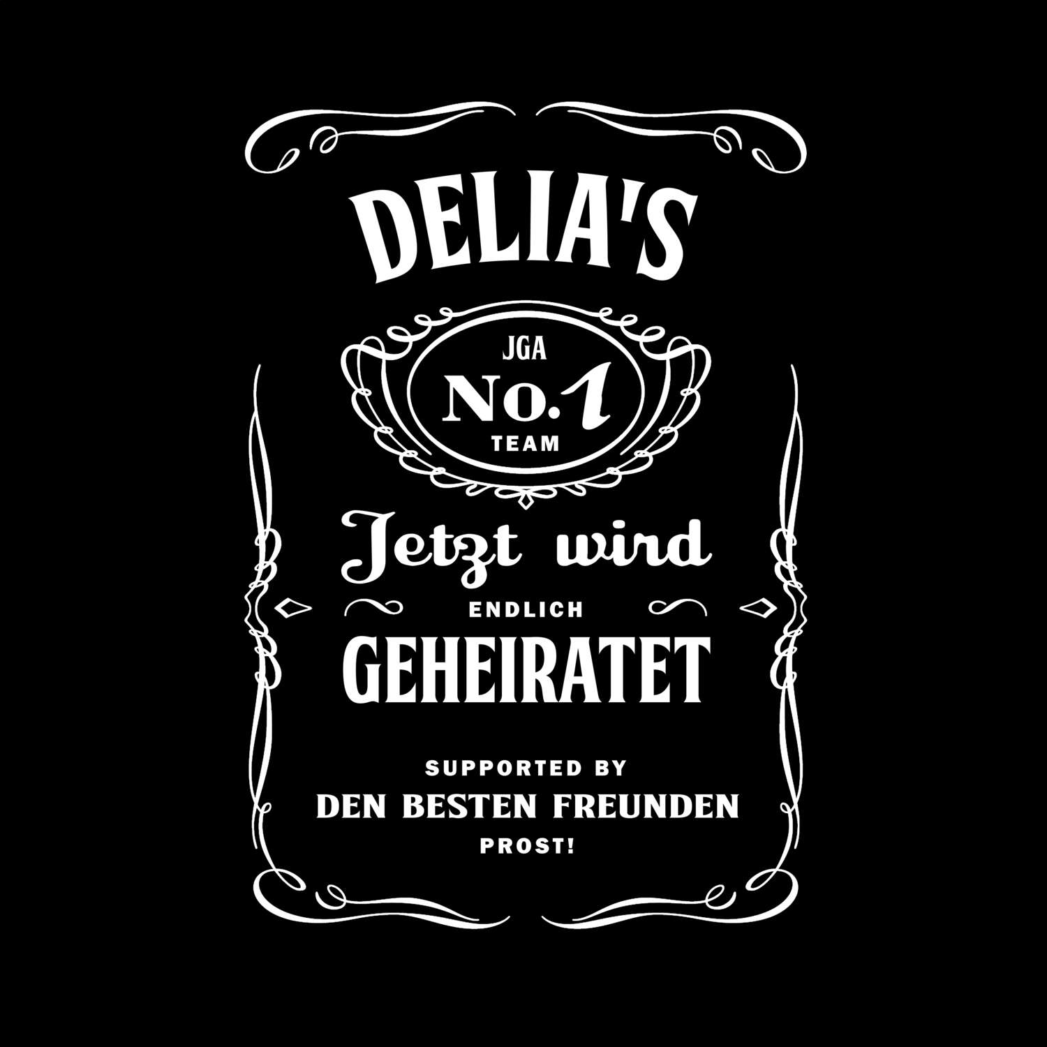 JGA T-Shirt »Jackie« für den Namen »Delia«