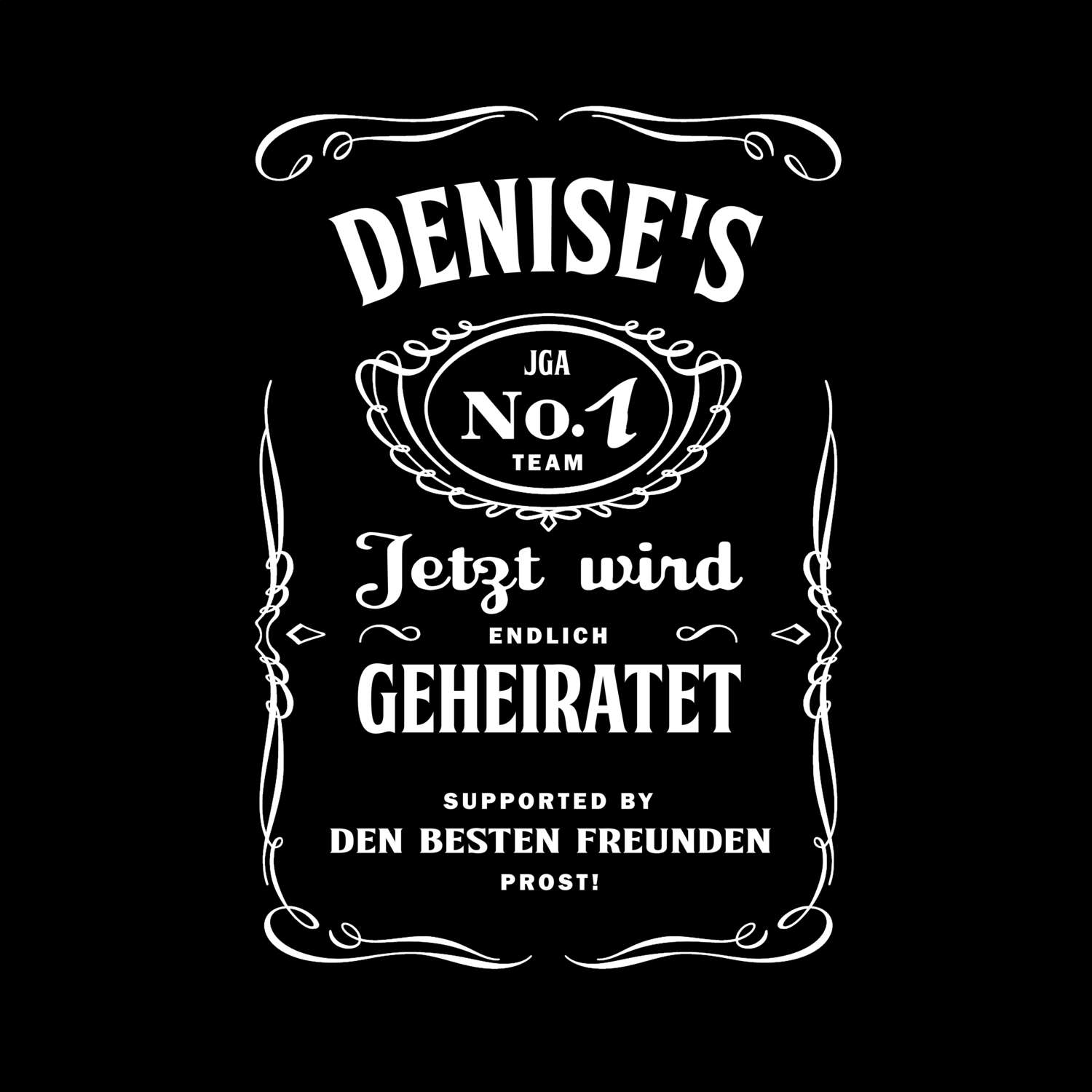 JGA T-Shirt »Jackie« für den Namen »Denise«