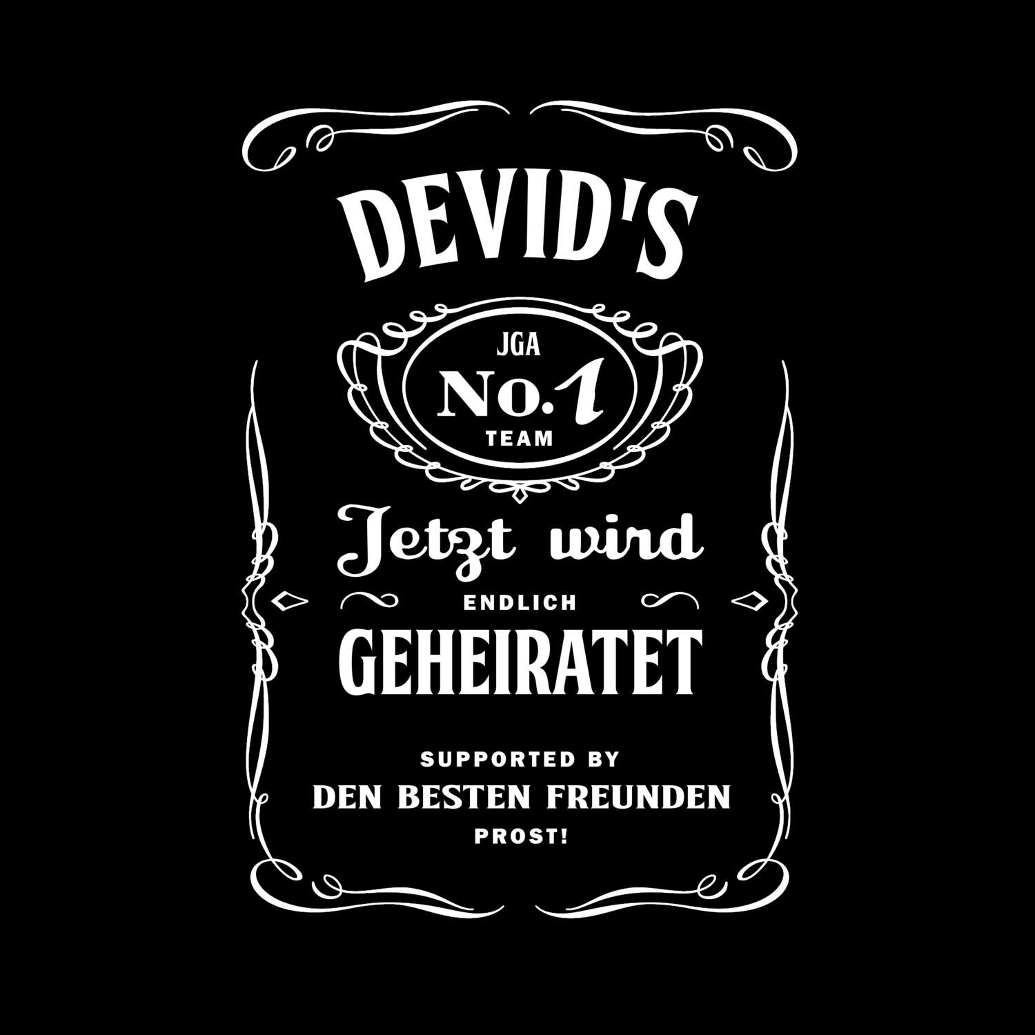 JGA T-Shirt »Jackie« für den Namen »Devid«