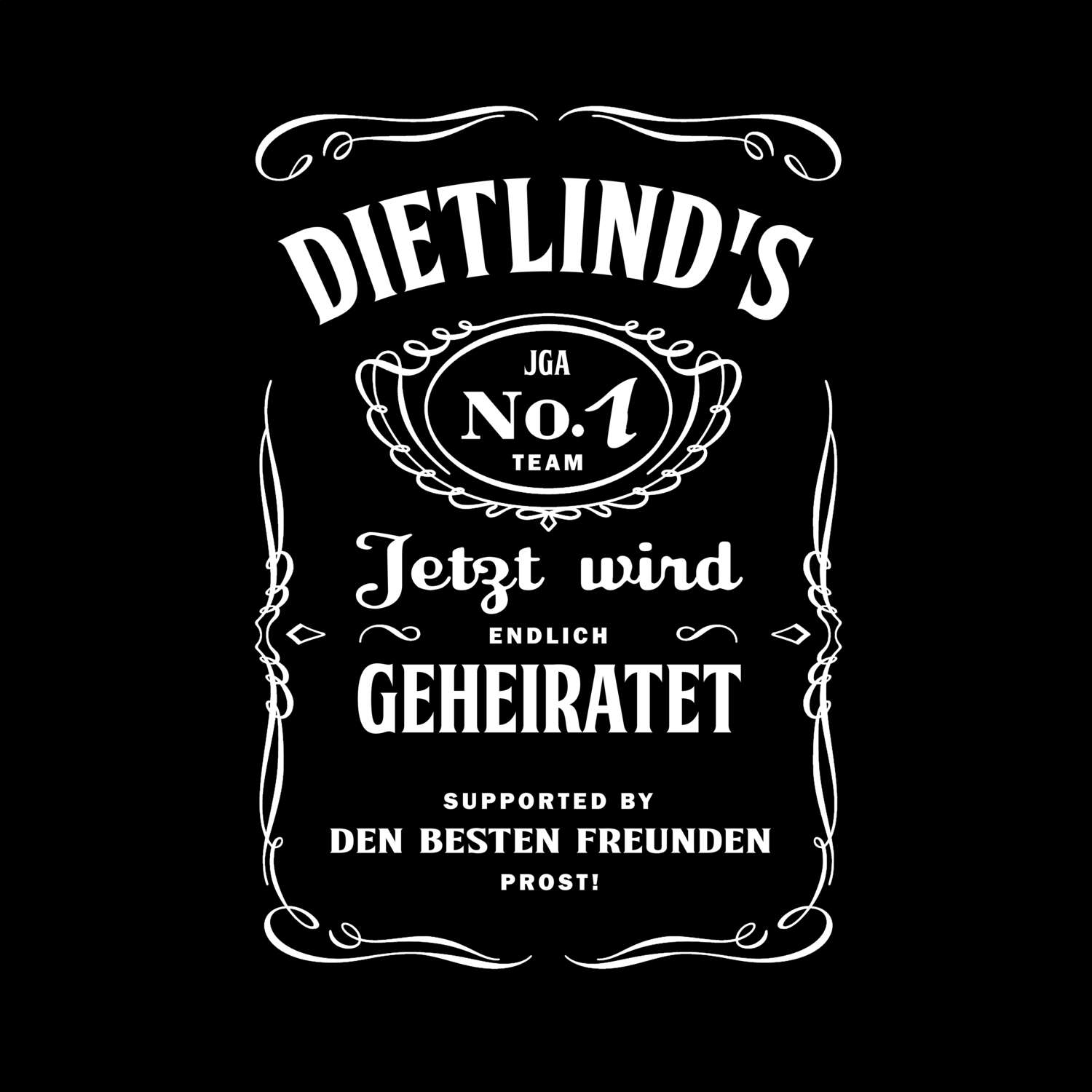 JGA T-Shirt »Jackie« für den Namen »Dietlind«