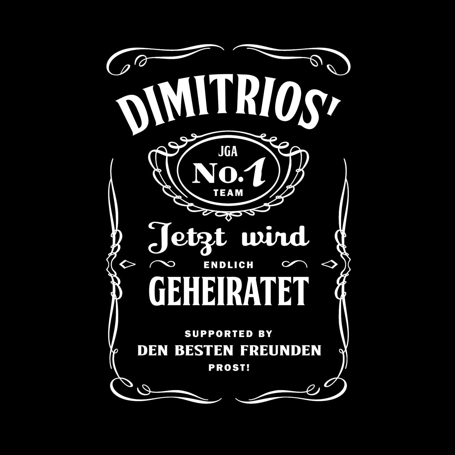 JGA T-Shirt »Jackie« für den Namen »Dimitrios«