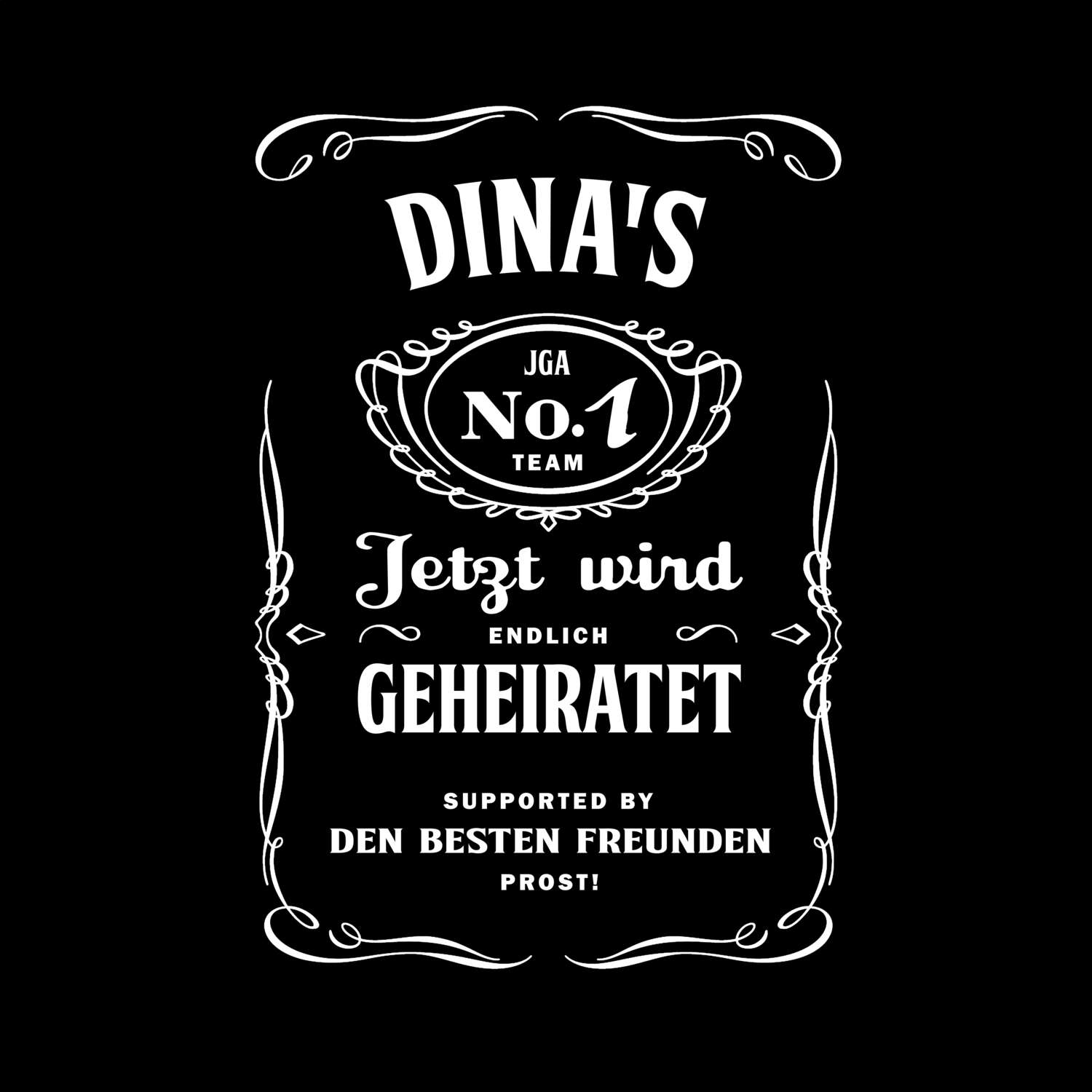 JGA T-Shirt »Jackie« für den Namen »Dina«