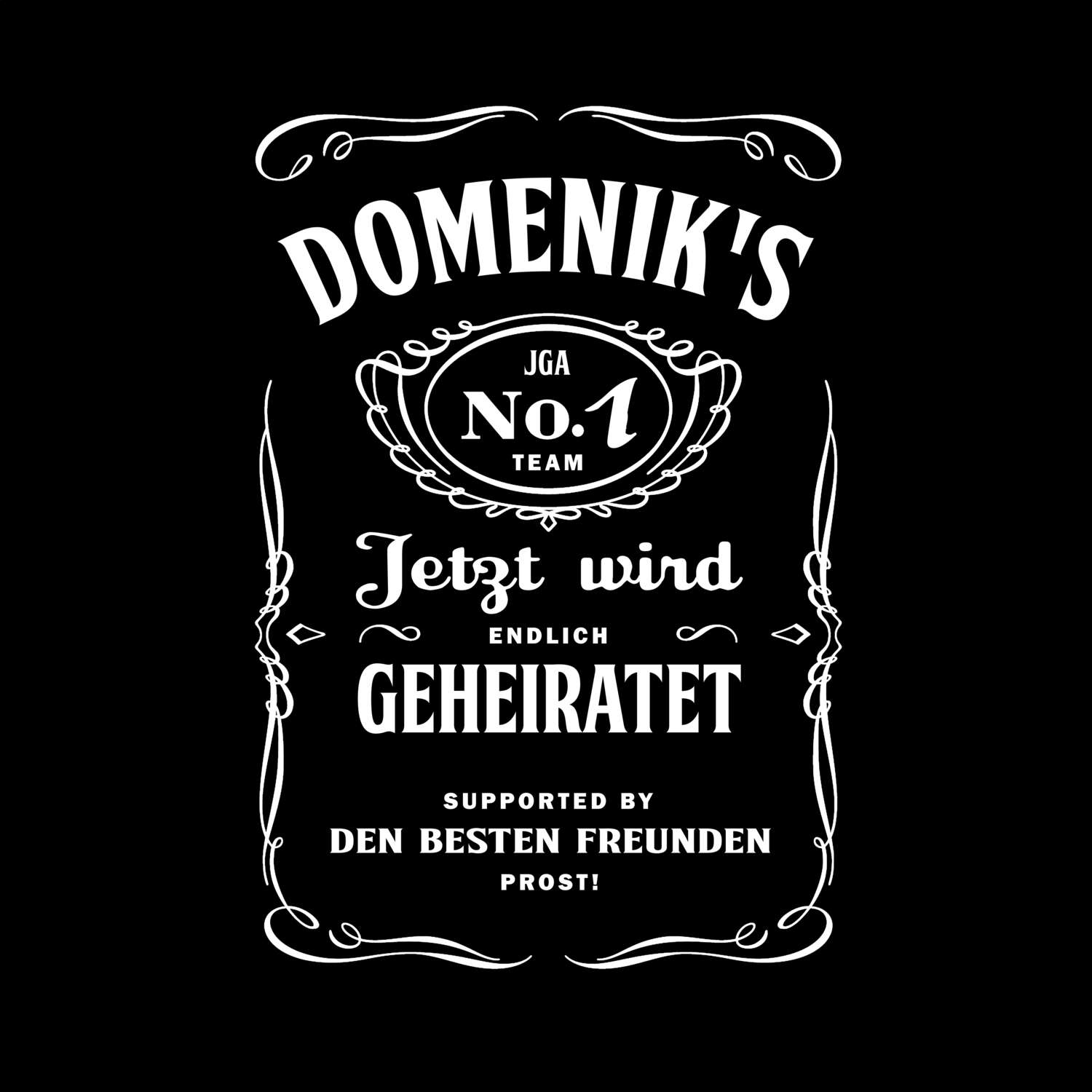 JGA T-Shirt »Jackie« für den Namen »Domenik«