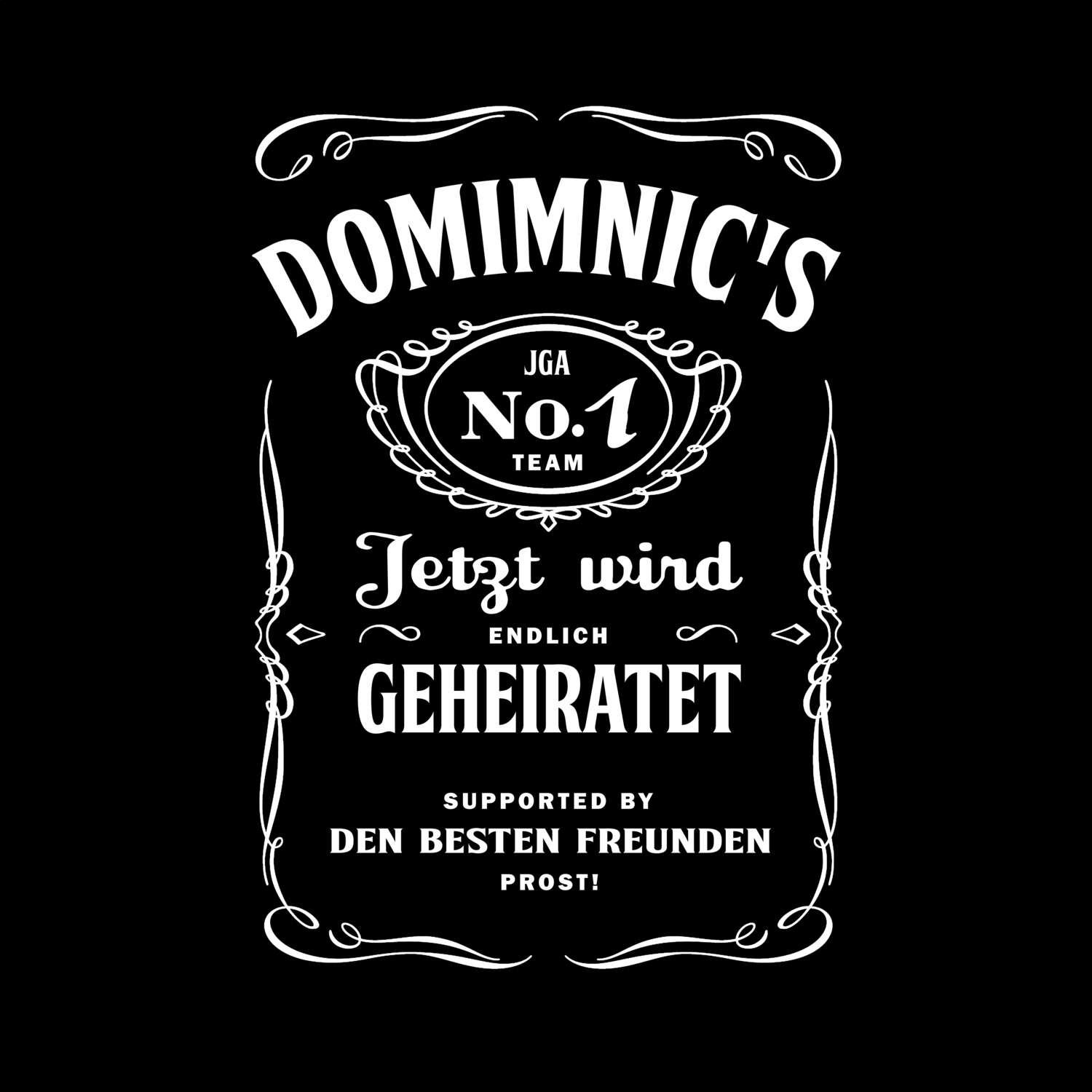 JGA T-Shirt »Jackie« für den Namen »Domimnic«