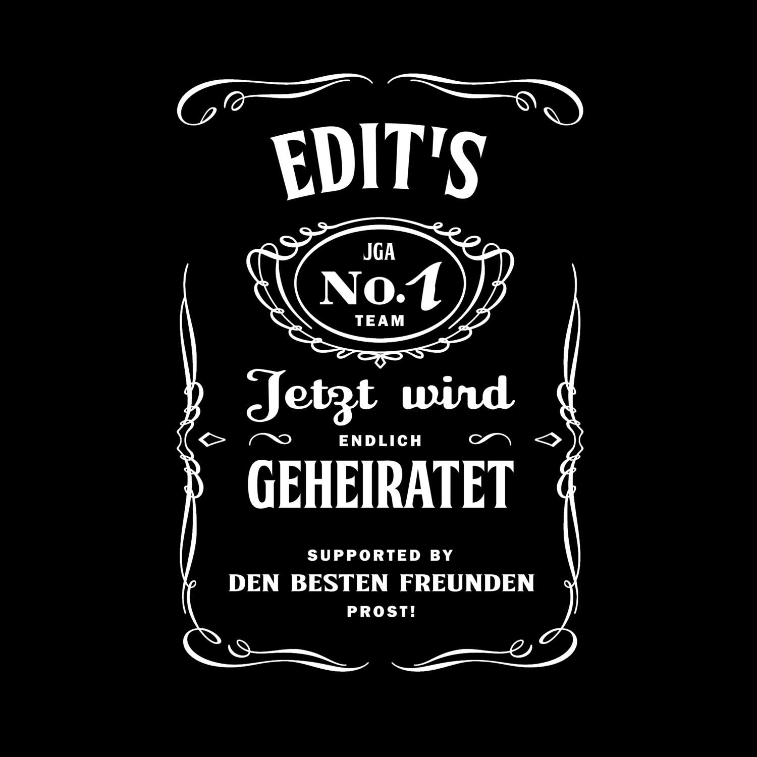 JGA T-Shirt »Jackie« für den Namen »Edit«