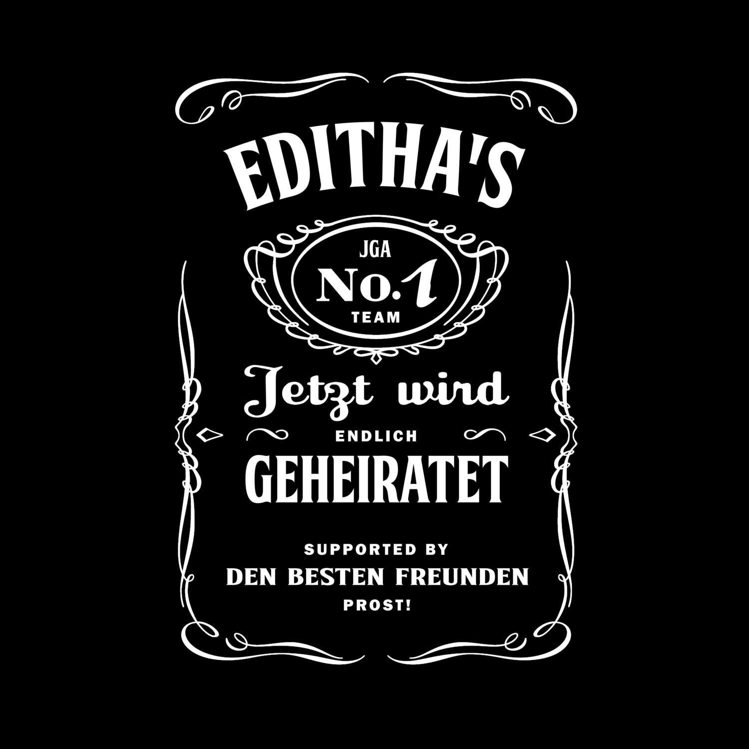 JGA T-Shirt »Jackie« für den Namen »Editha«