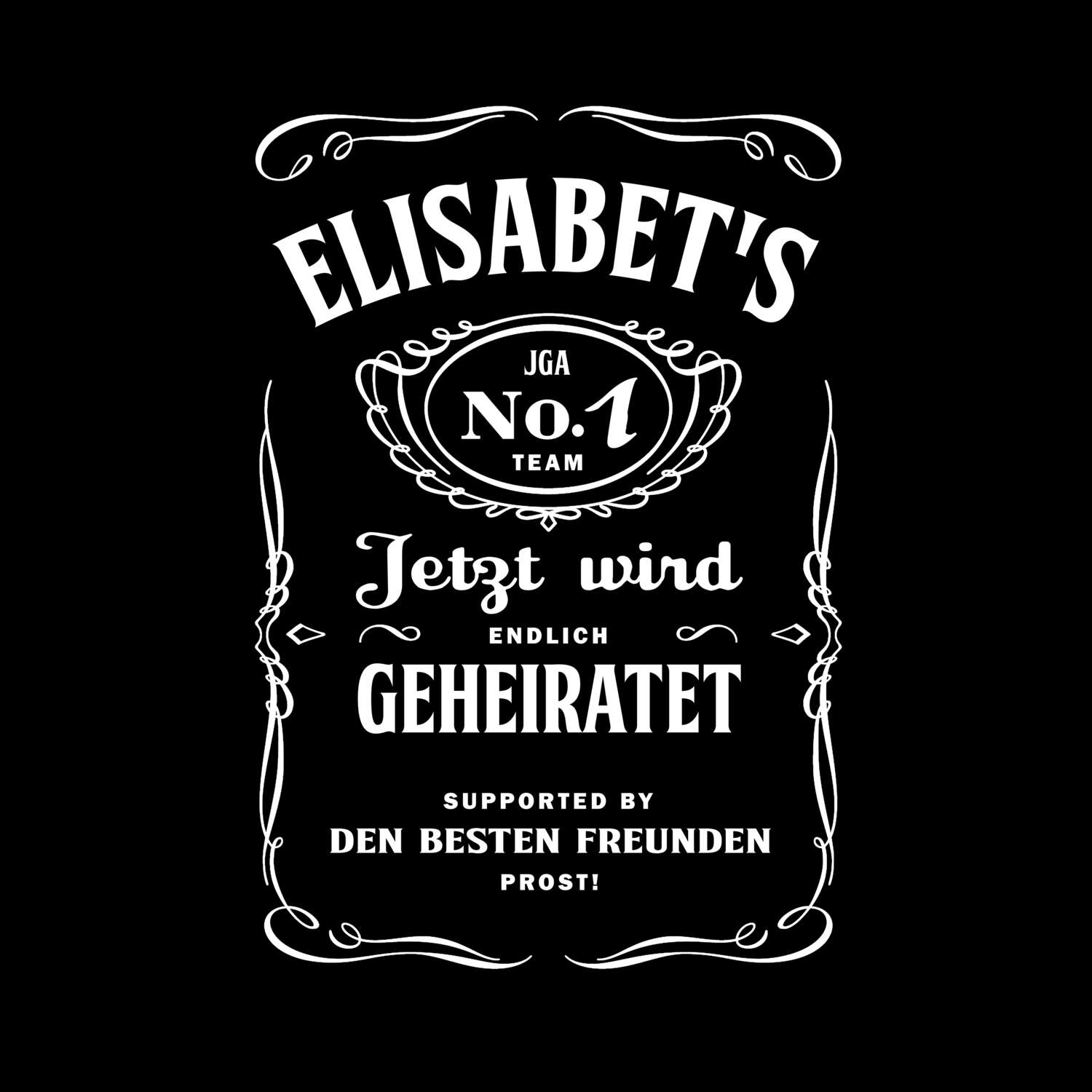 JGA T-Shirt »Jackie« für den Namen »Elisabet«