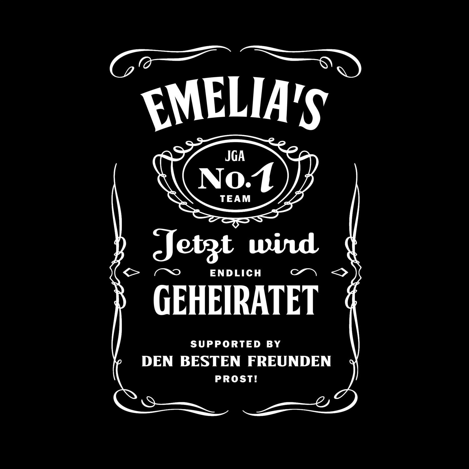 JGA T-Shirt »Jackie« für den Namen »Emelia«