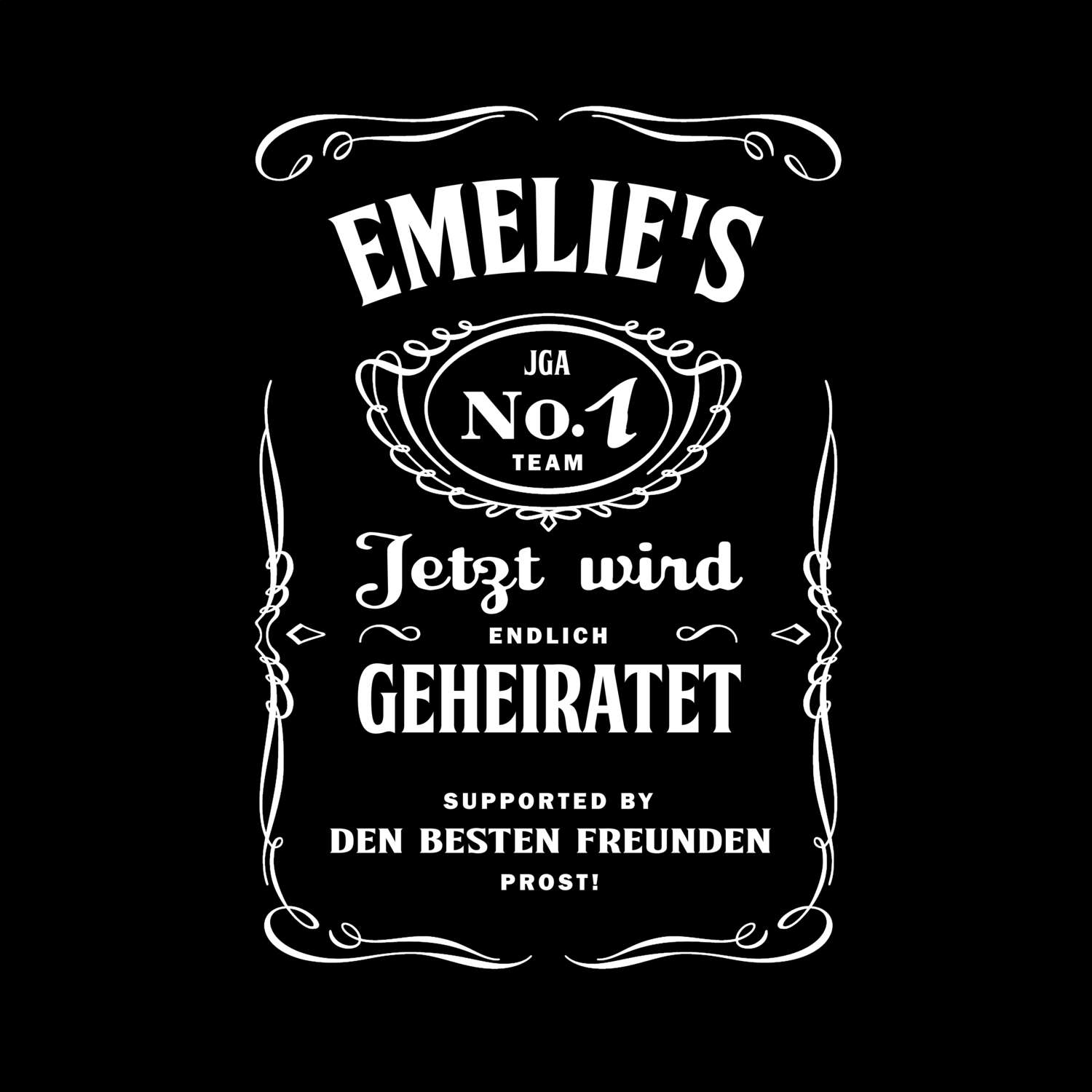 JGA T-Shirt »Jackie« für den Namen »Emelie«