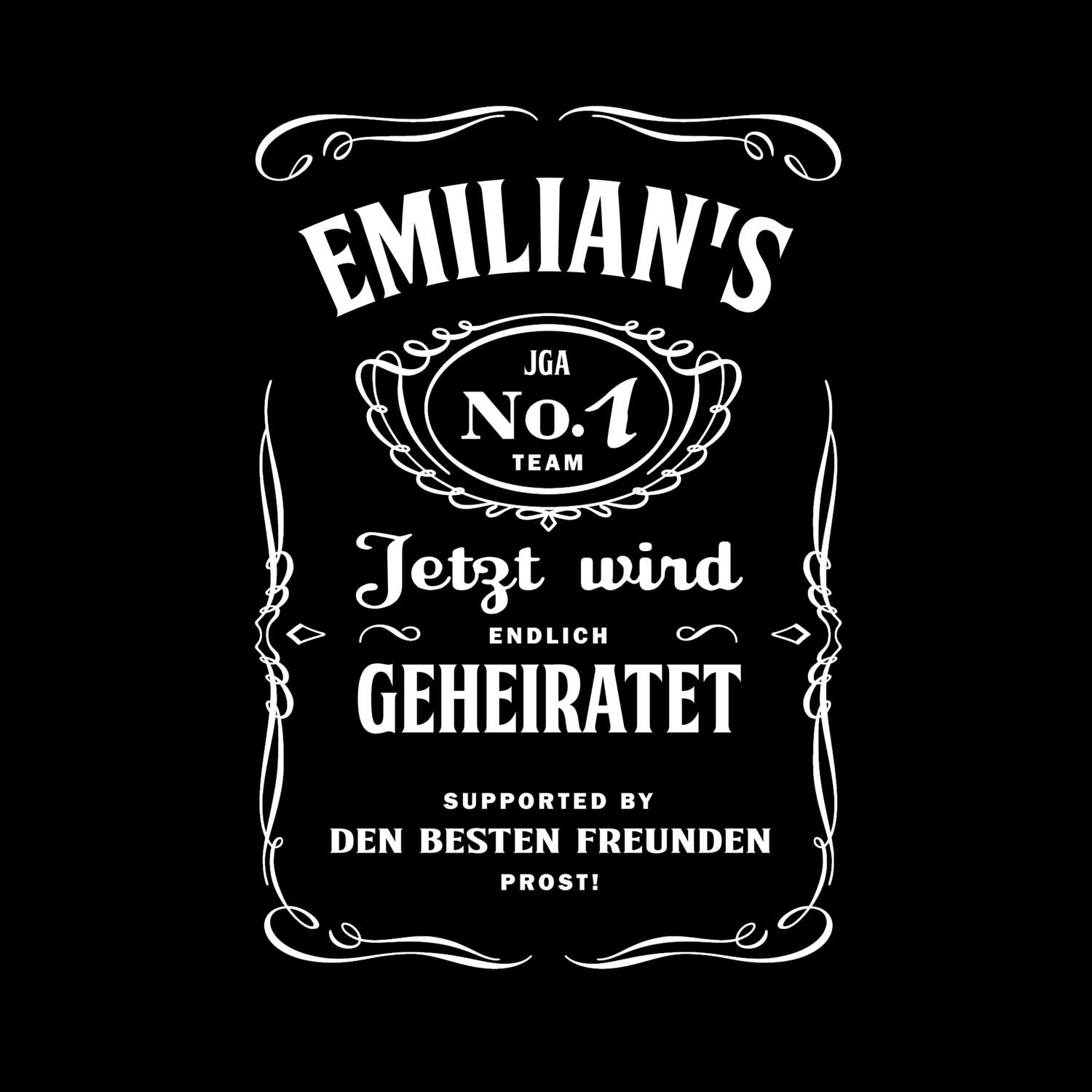 JGA T-Shirt »Jackie« für den Namen »Emilian«