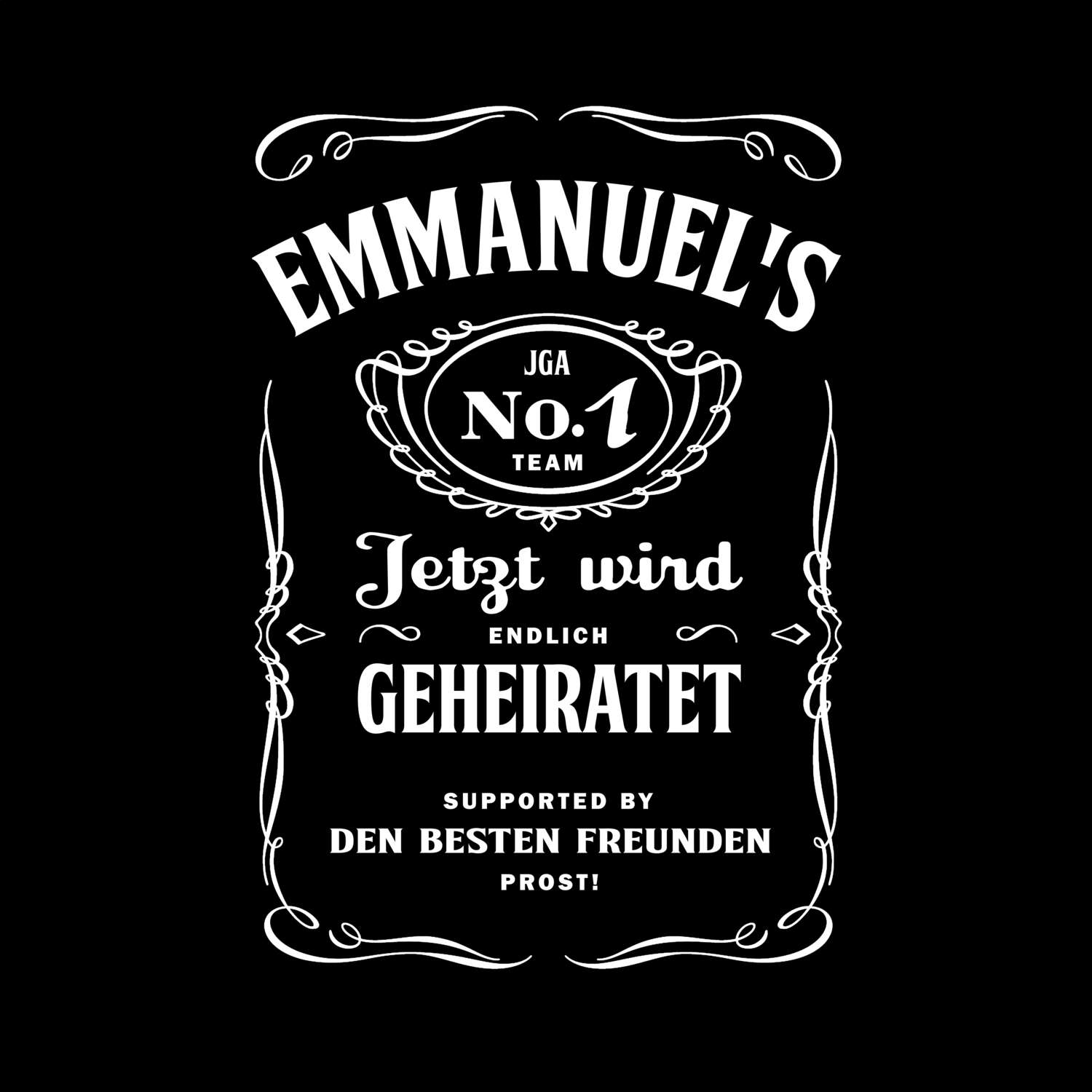 JGA T-Shirt »Jackie« für den Namen »Emmanuel«