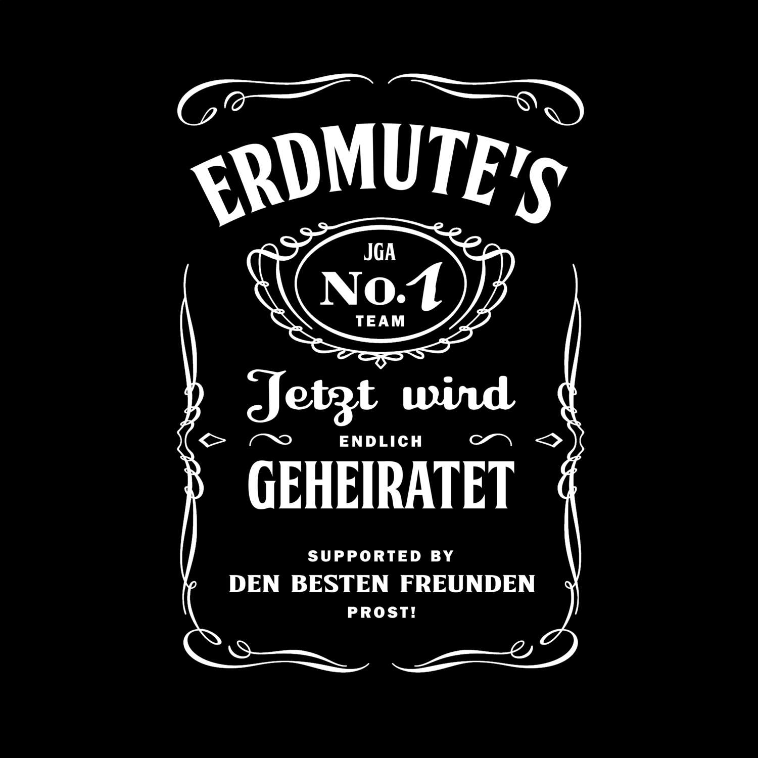 JGA T-Shirt »Jackie« für den Namen »Erdmute«