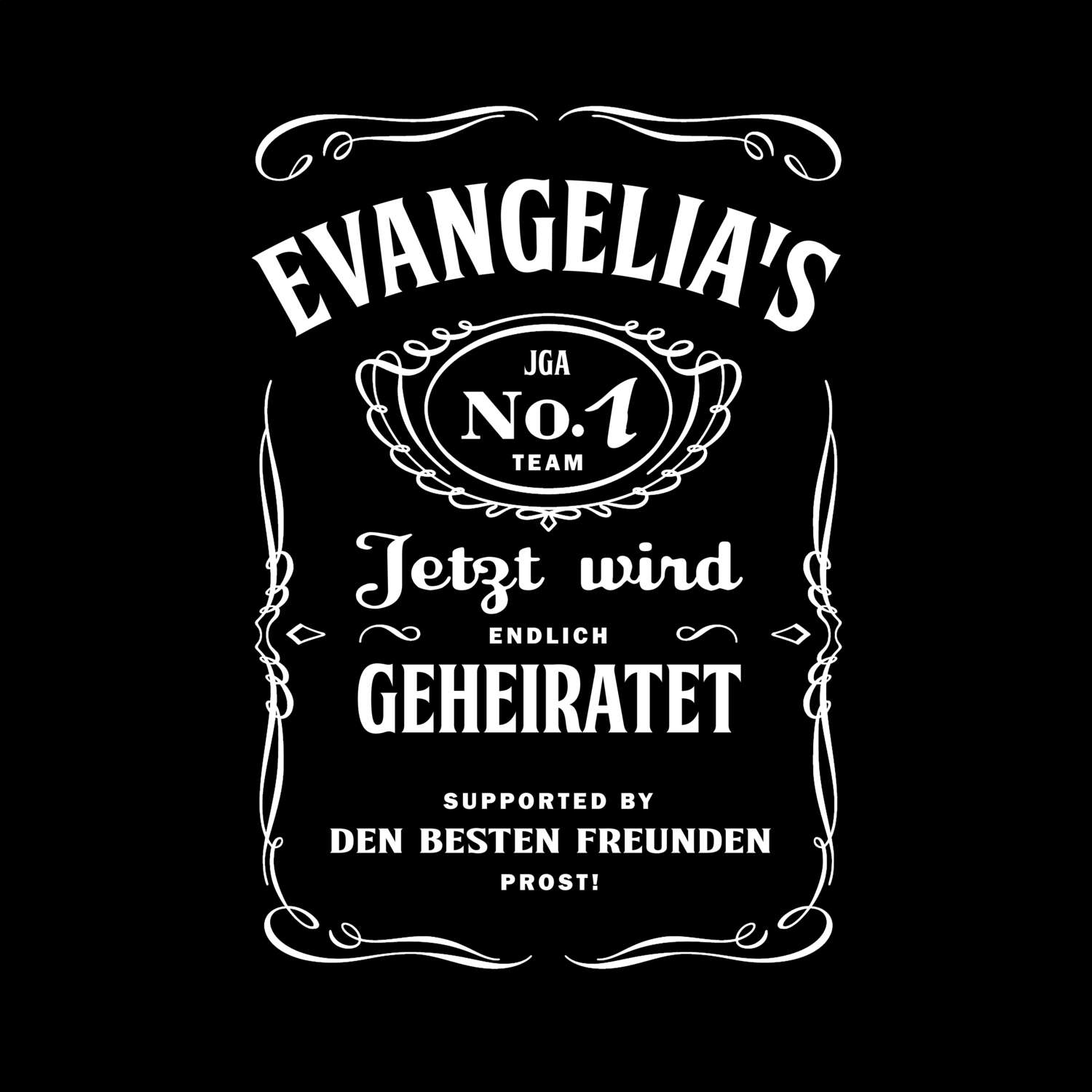 JGA T-Shirt »Jackie« für den Namen »Evangelia«