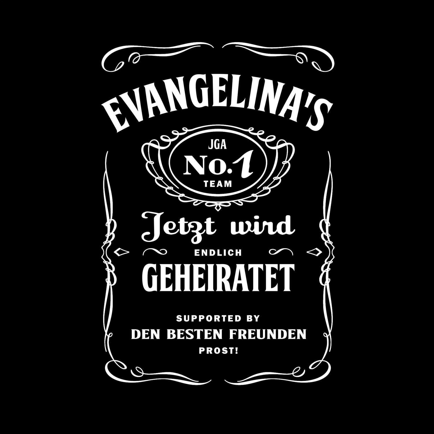 JGA T-Shirt »Jackie« für den Namen »Evangelina«