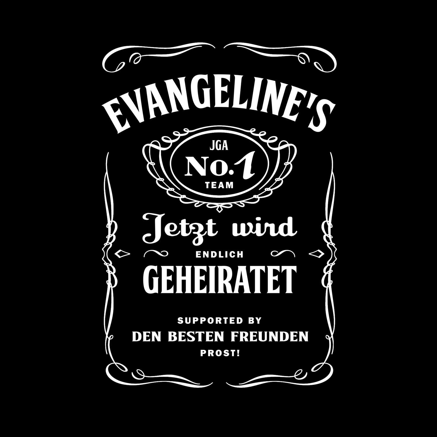 JGA T-Shirt »Jackie« für den Namen »Evangeline«