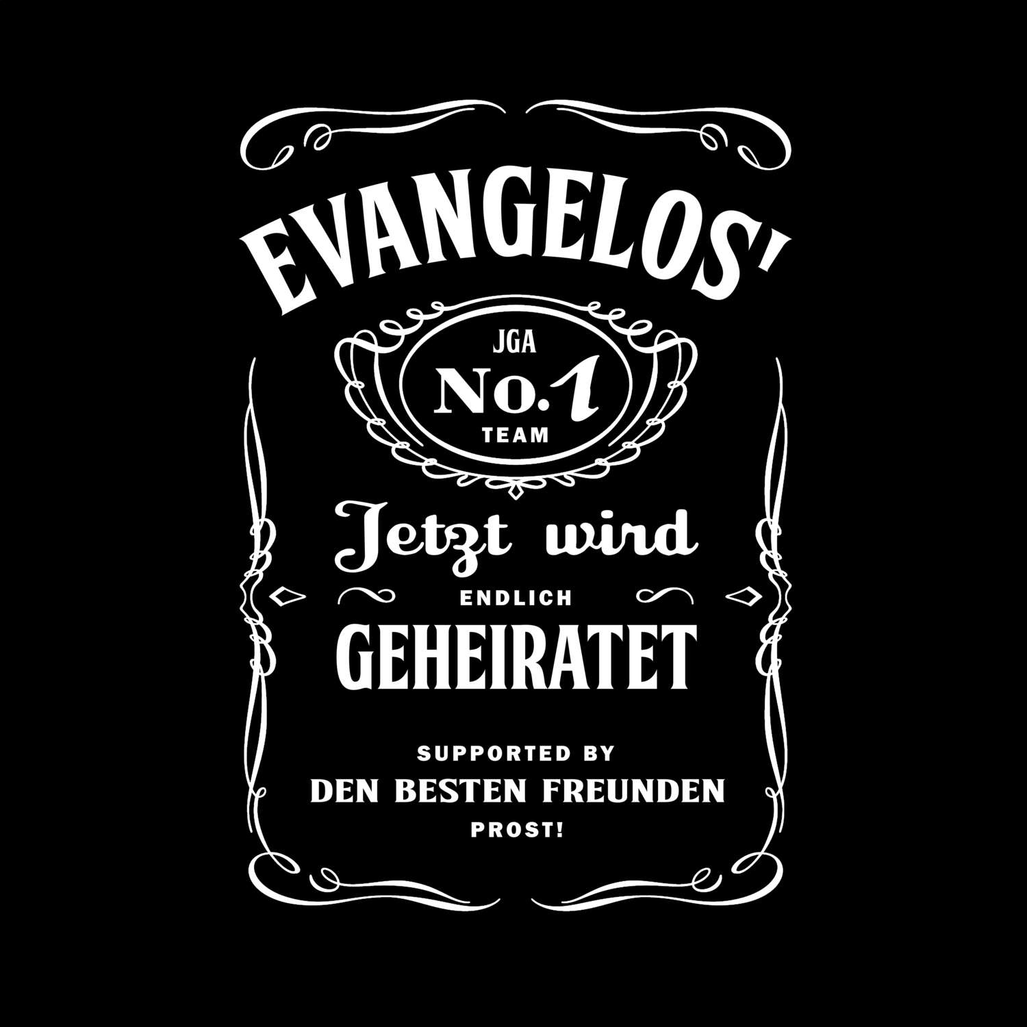 JGA T-Shirt »Jackie« für den Namen »Evangelos«