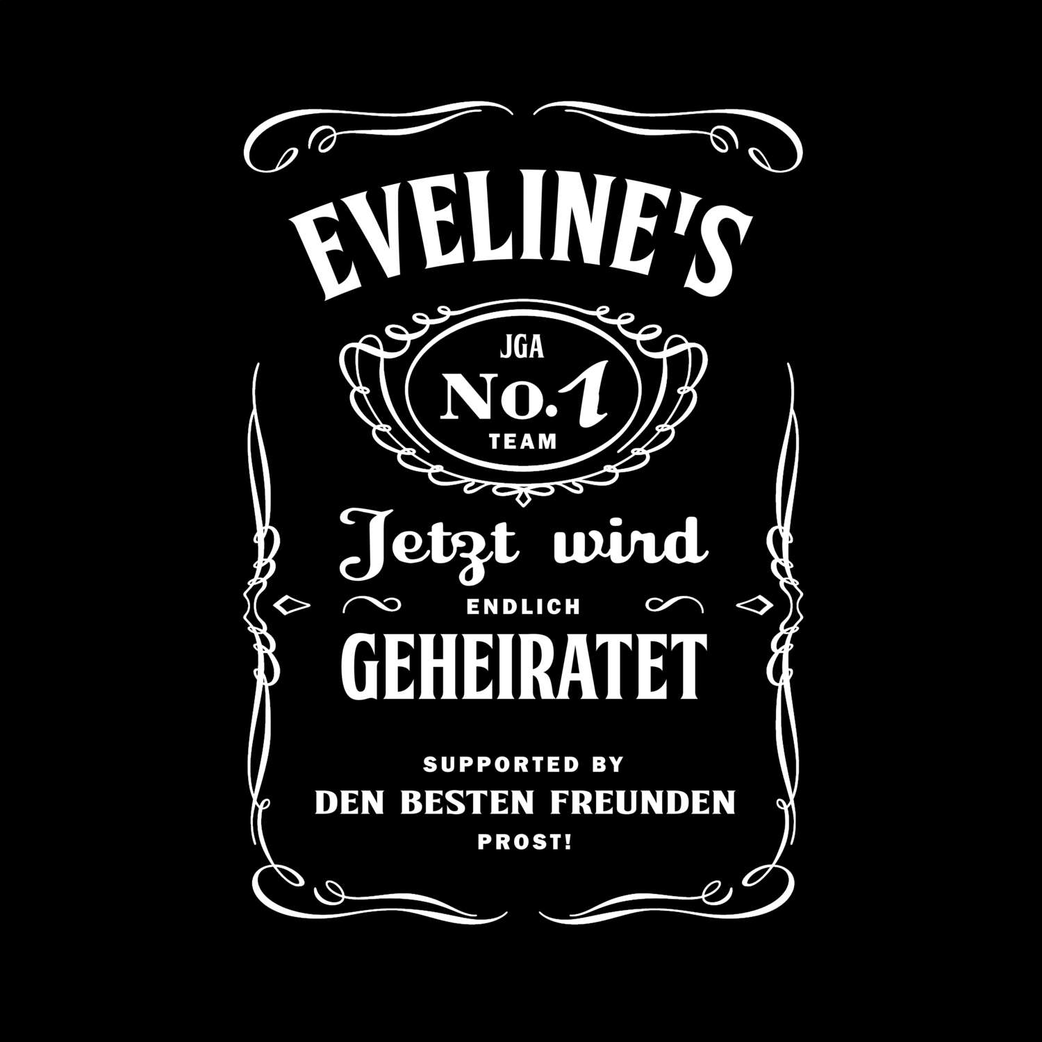 JGA T-Shirt »Jackie« für den Namen »Eveline«