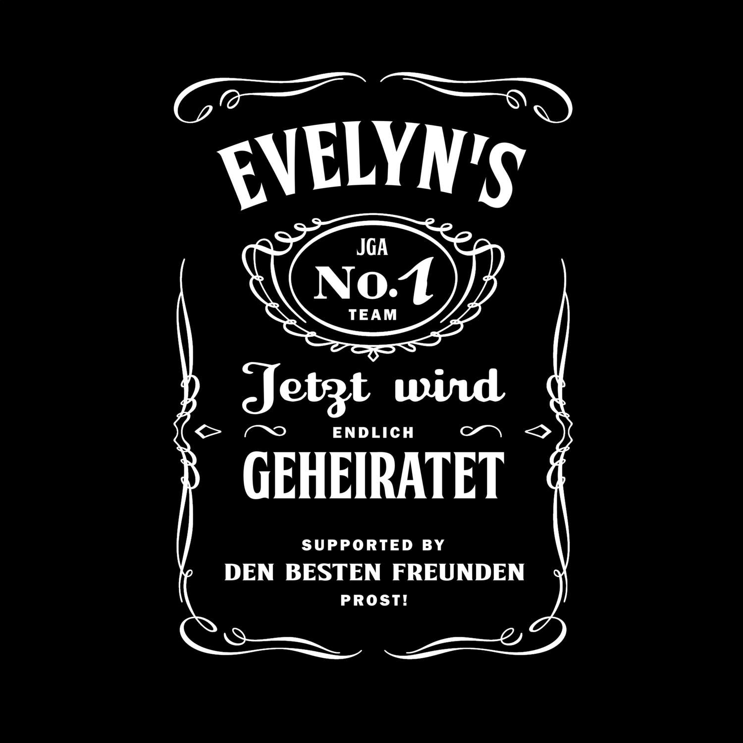 JGA T-Shirt »Jackie« für den Namen »Evelyn«