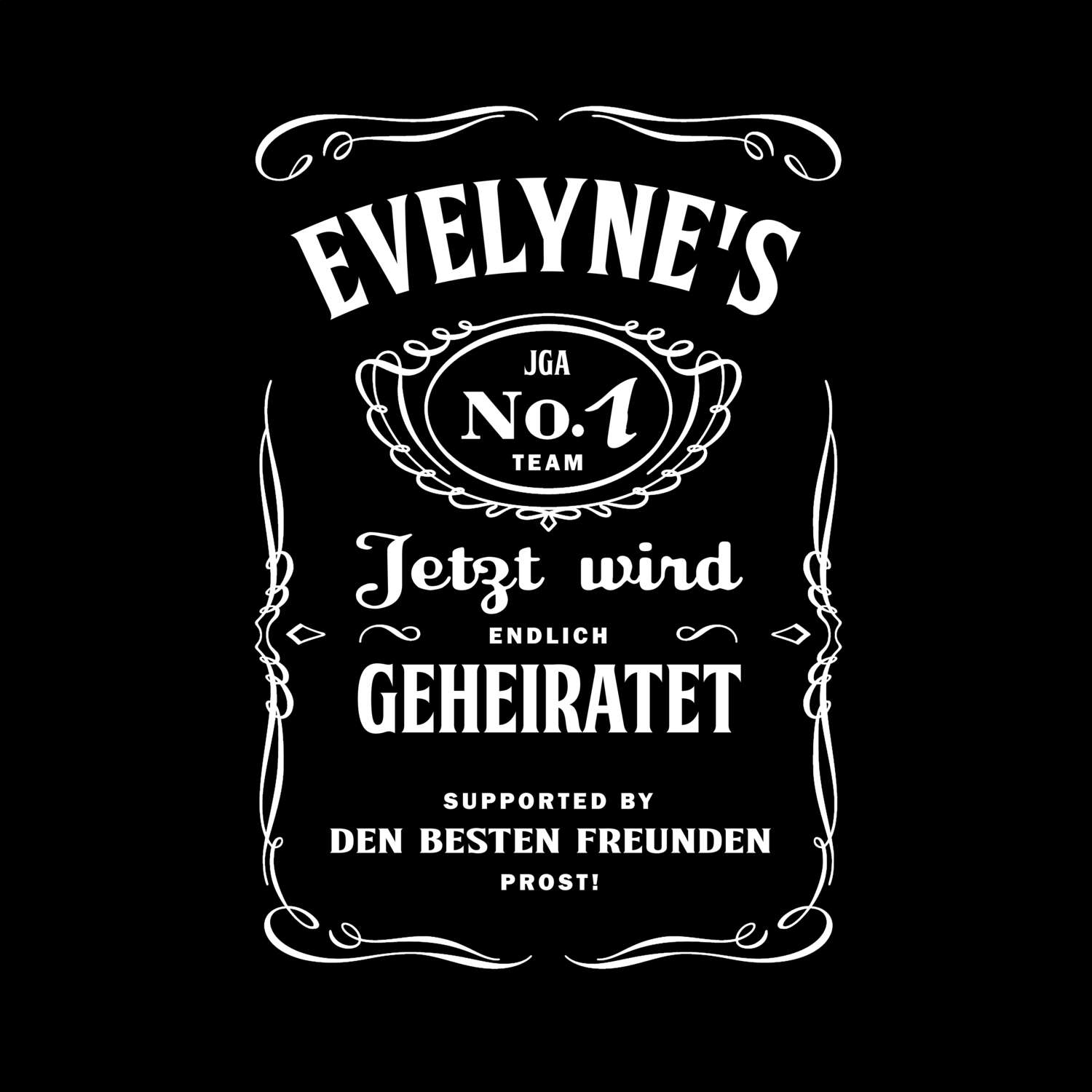 JGA T-Shirt »Jackie« für den Namen »Evelyne«