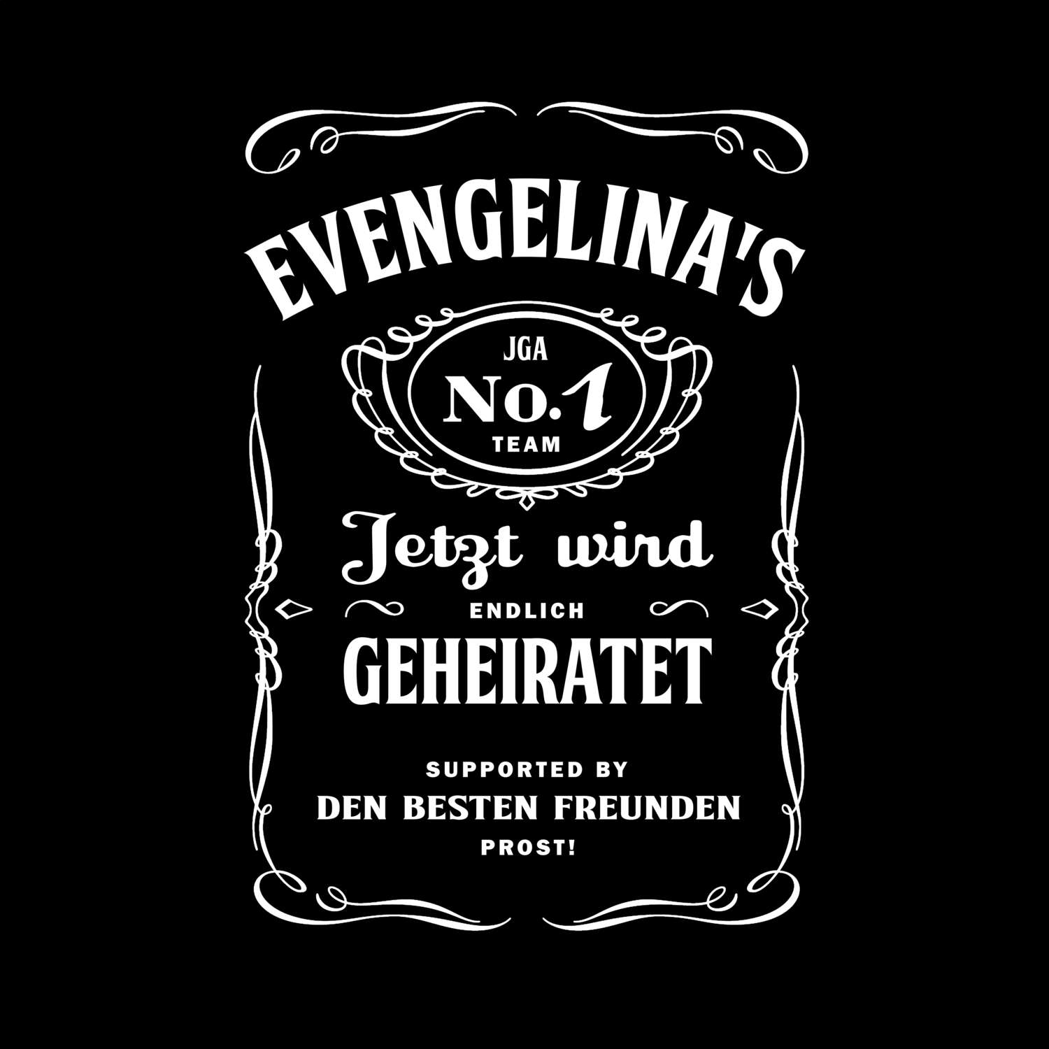 JGA T-Shirt »Jackie« für den Namen »Evengelina«