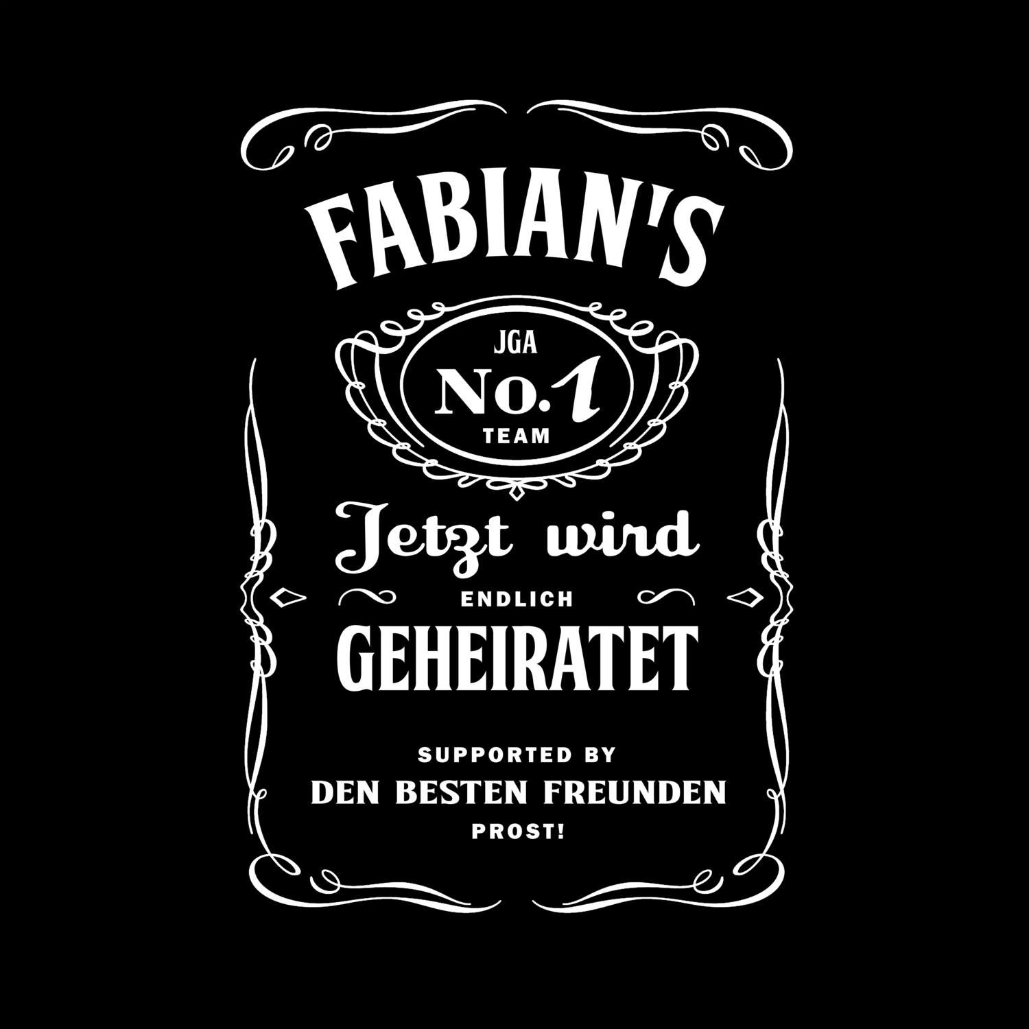 JGA T-Shirt »Jackie« für den Namen »Fabian«