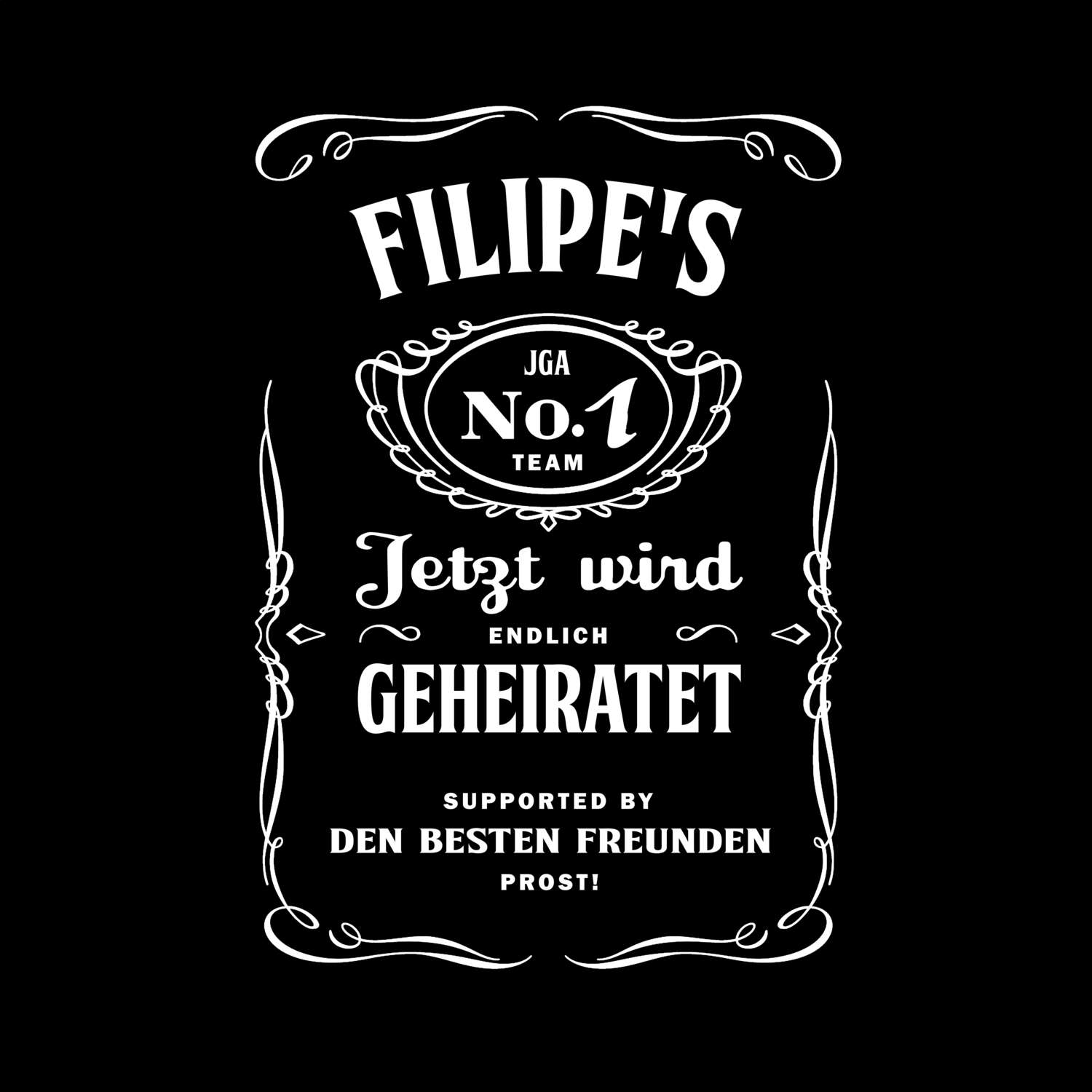 JGA T-Shirt »Jackie« für den Namen »Filipe«