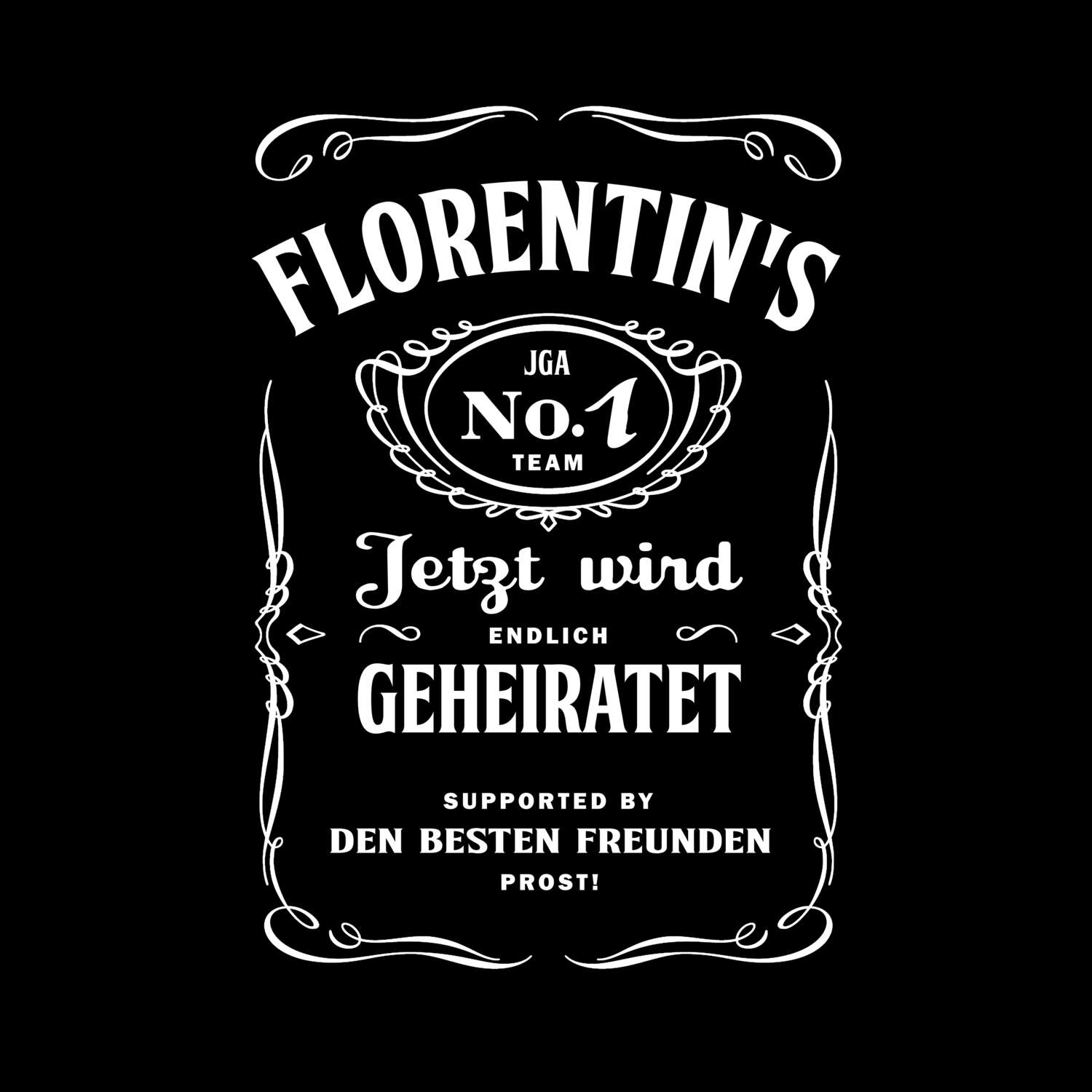 JGA T-Shirt »Jackie« für den Namen »Florentin«