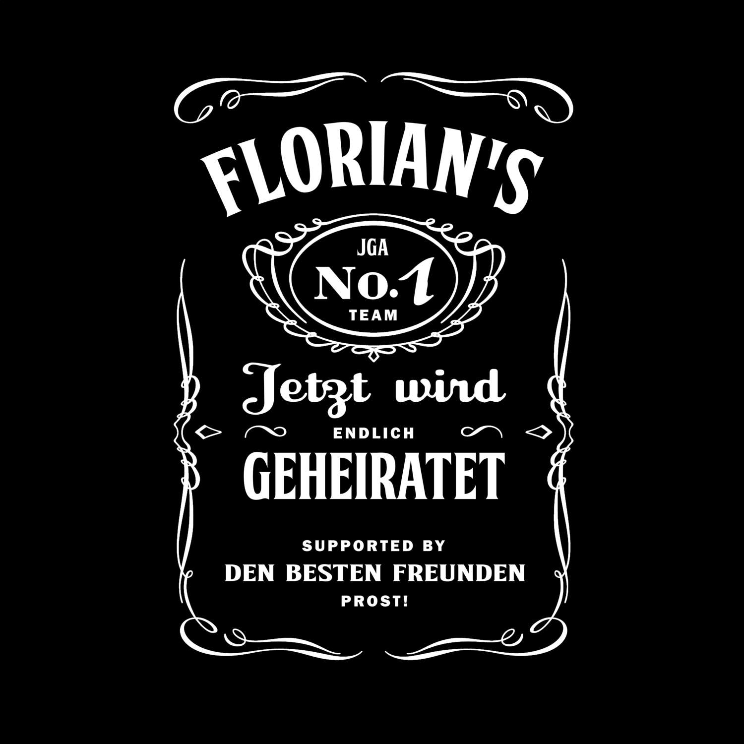 JGA T-Shirt »Jackie« für den Namen »Florian«