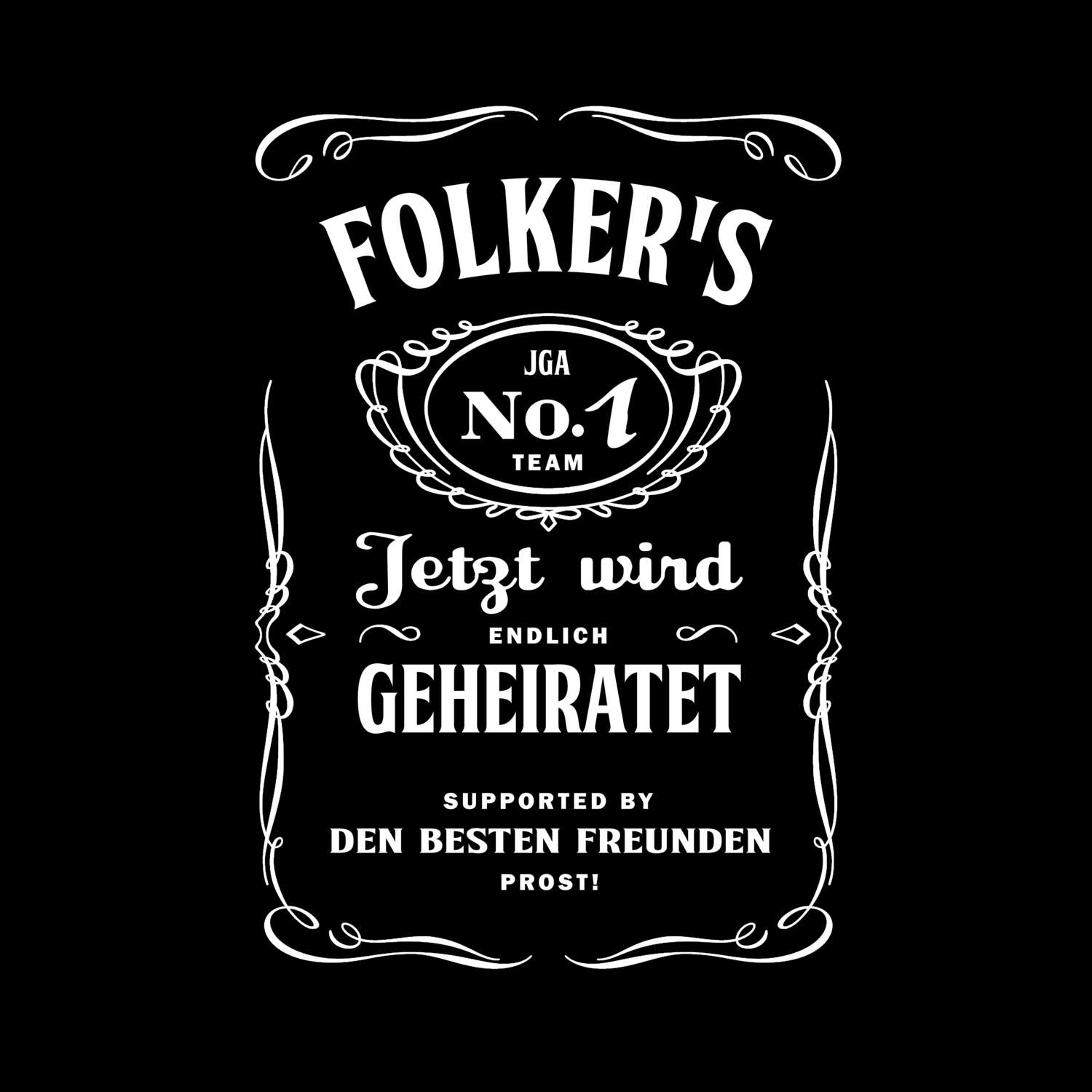 JGA T-Shirt »Jackie« für den Namen »Folker«