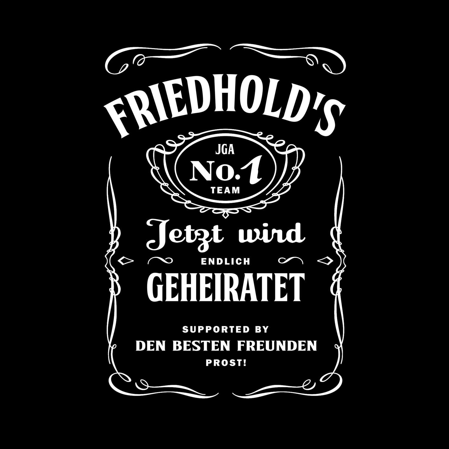 JGA T-Shirt »Jackie« für den Namen »Friedhold«