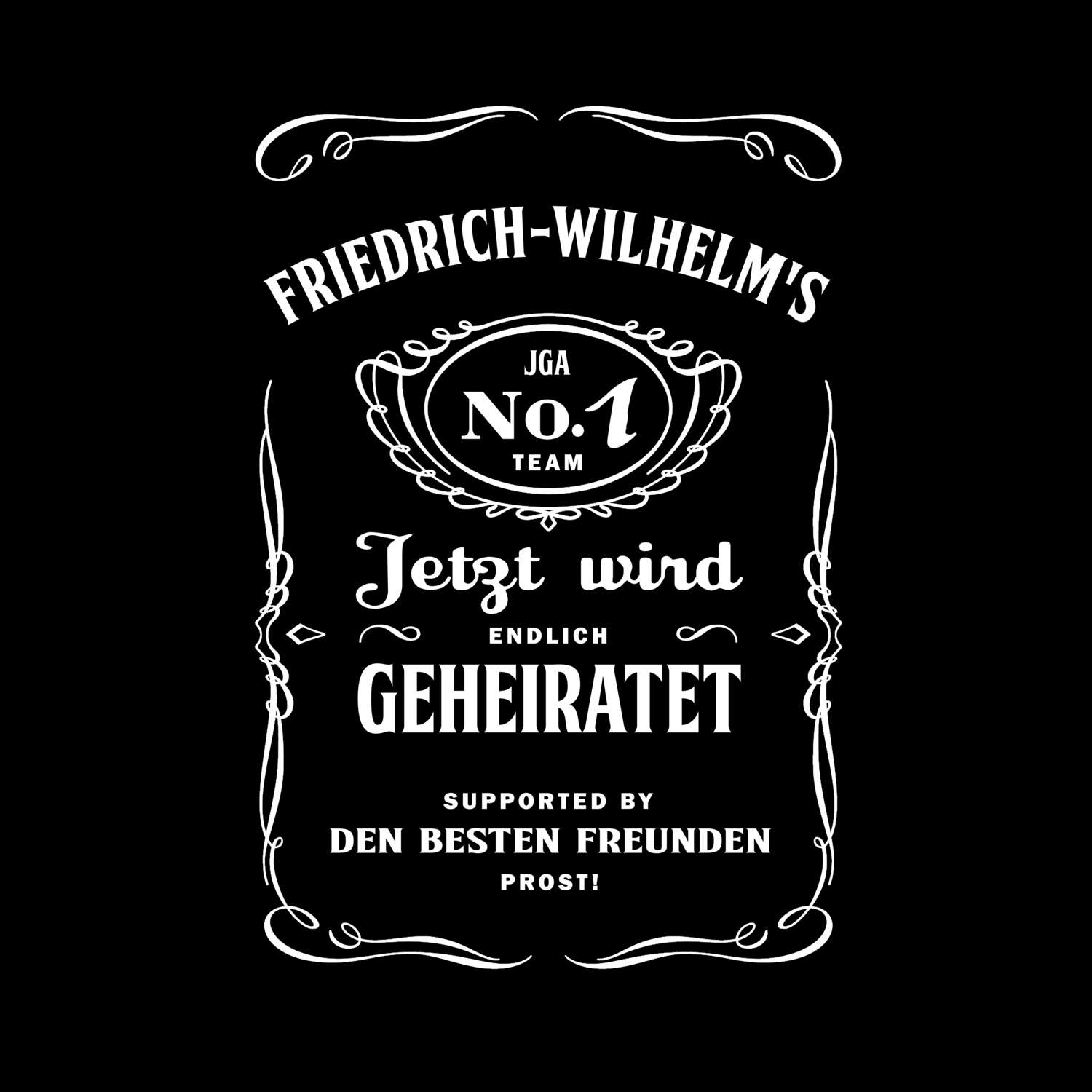 JGA T-Shirt »Jackie« für den Namen »Friedrich-Wilhelm«