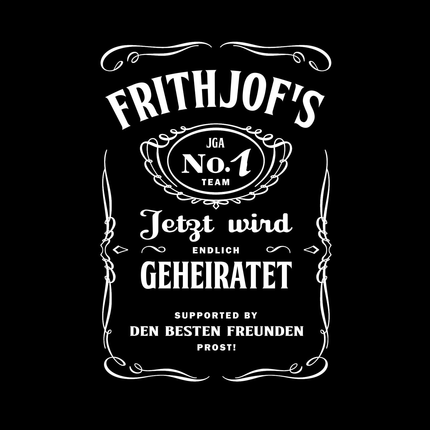 JGA T-Shirt »Jackie« für den Namen »Frithjof«