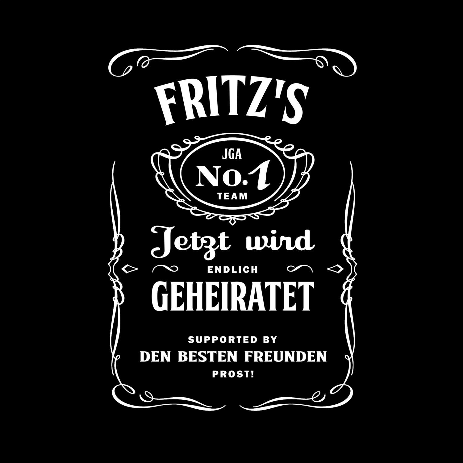 JGA T-Shirt »Jackie« für den Namen »Fritz«