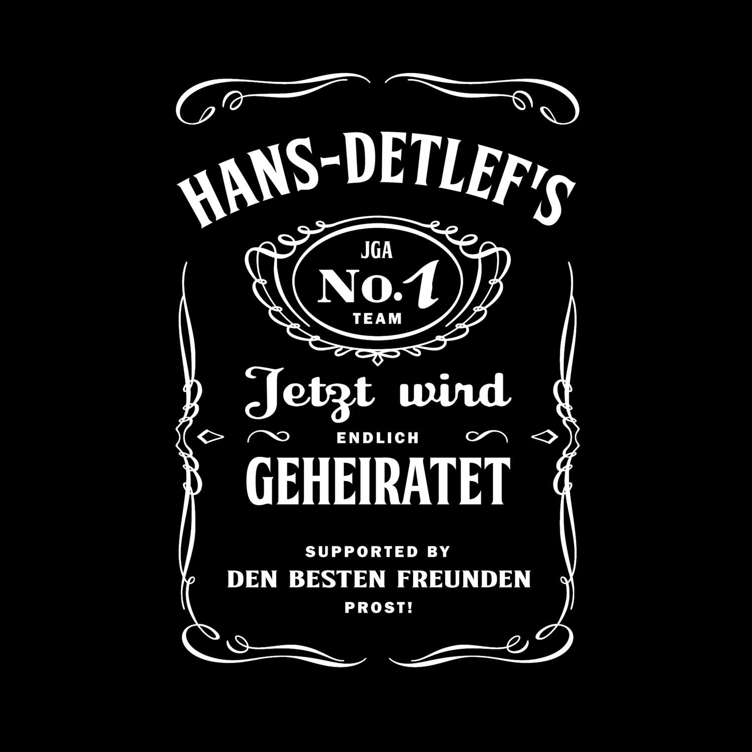 JGA T-Shirt »Jackie« für den Namen »Hans-Detlef«