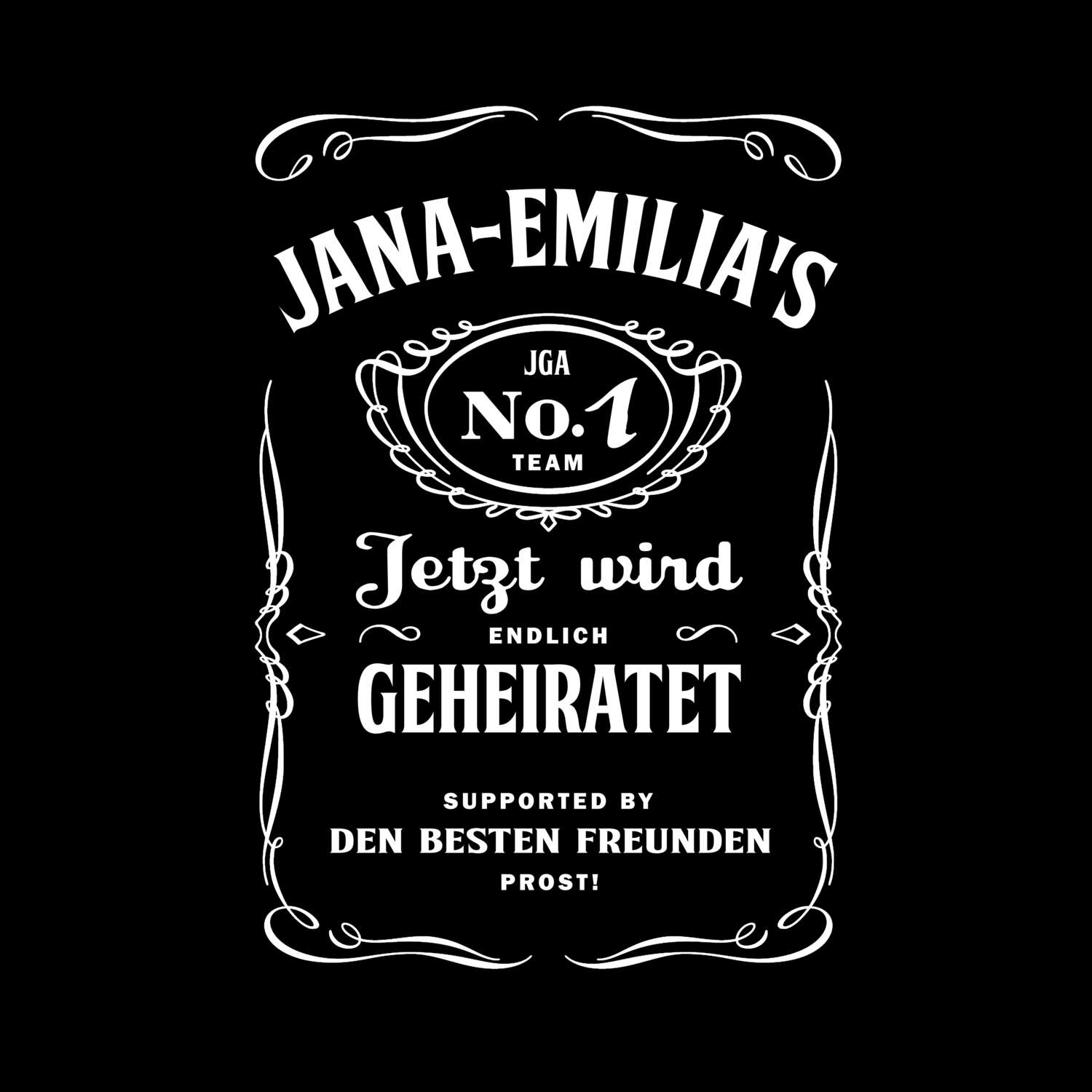 JGA T-Shirt »Jackie« für den Namen »Jana-Emilia«