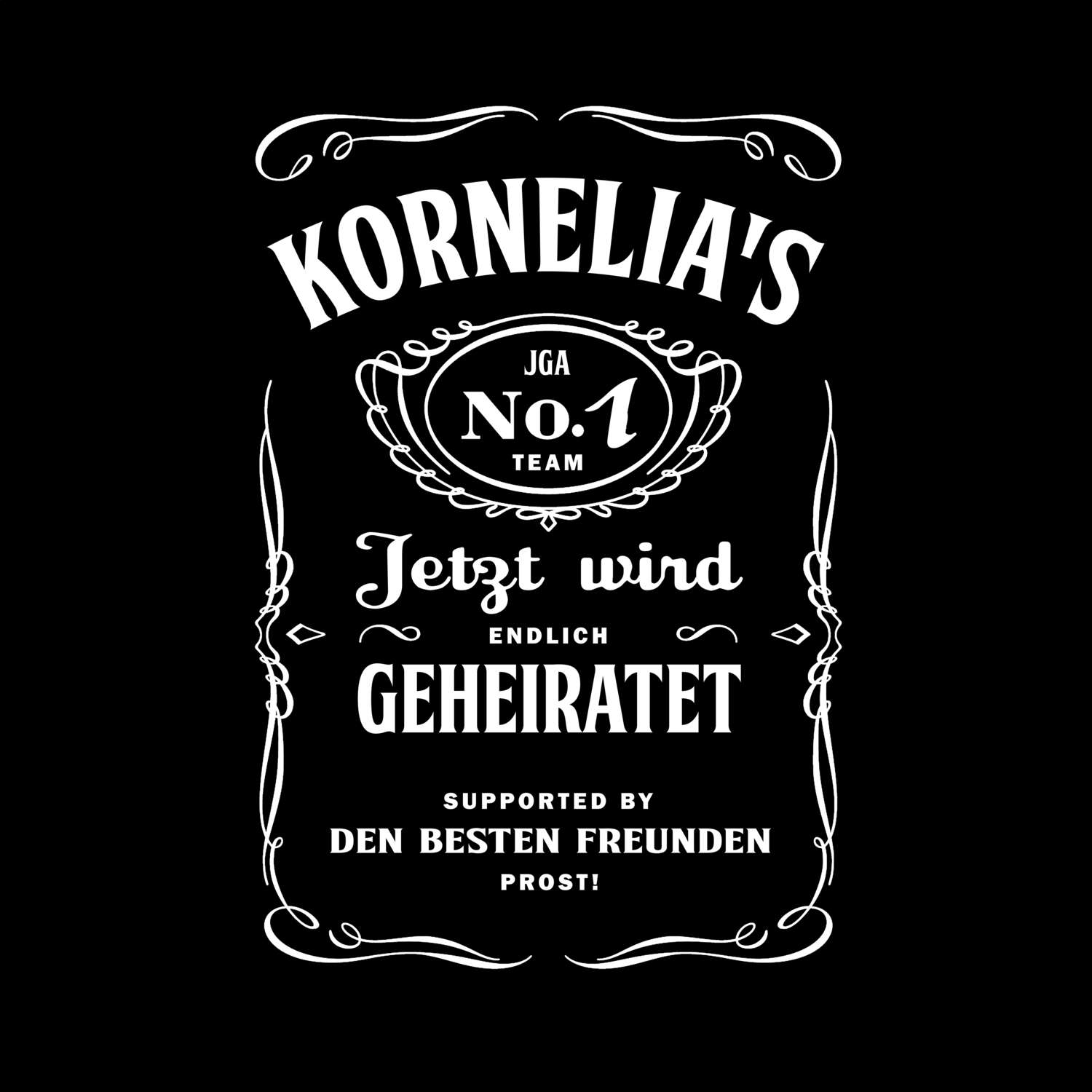 JGA T-Shirt »Jackie« für den Namen »Kornelia«