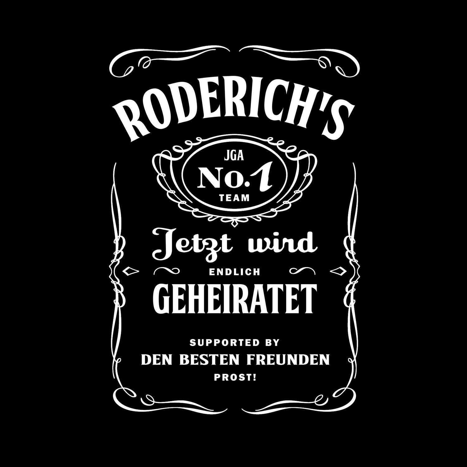 JGA T-Shirt »Jackie« für den Namen »Roderich«